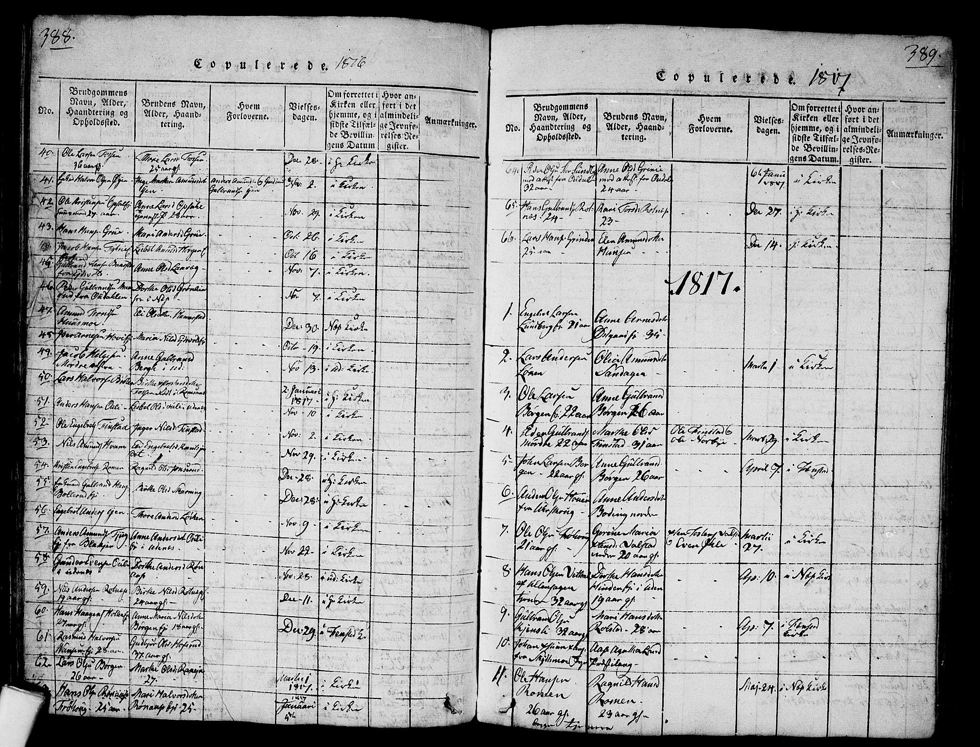 Nes prestekontor Kirkebøker, SAO/A-10410/G/Ga/L0001: Parish register (copy) no. I 1, 1815-1835, p. 388-389