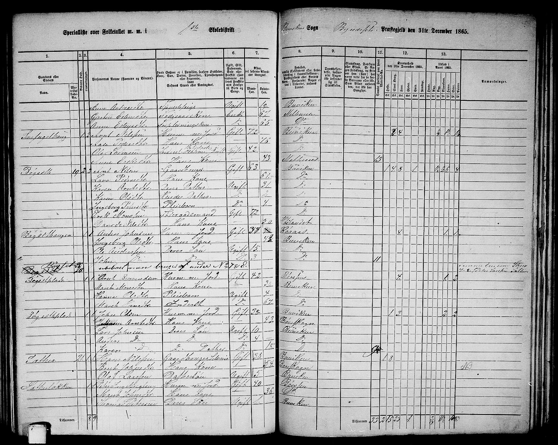 RA, 1865 census for Byneset, 1865, p. 31