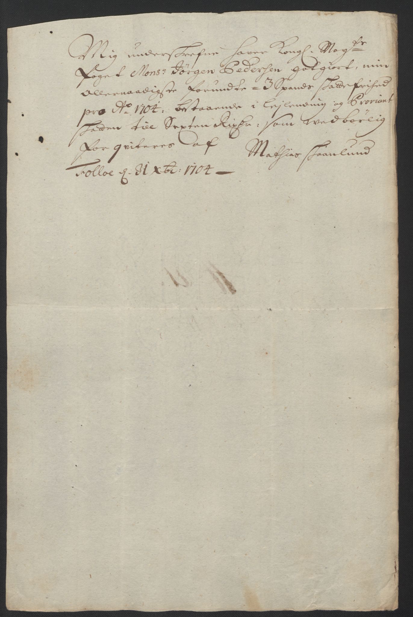 Rentekammeret inntil 1814, Reviderte regnskaper, Fogderegnskap, RA/EA-4092/R60/L3954: Fogderegnskap Orkdal og Gauldal, 1704, p. 196