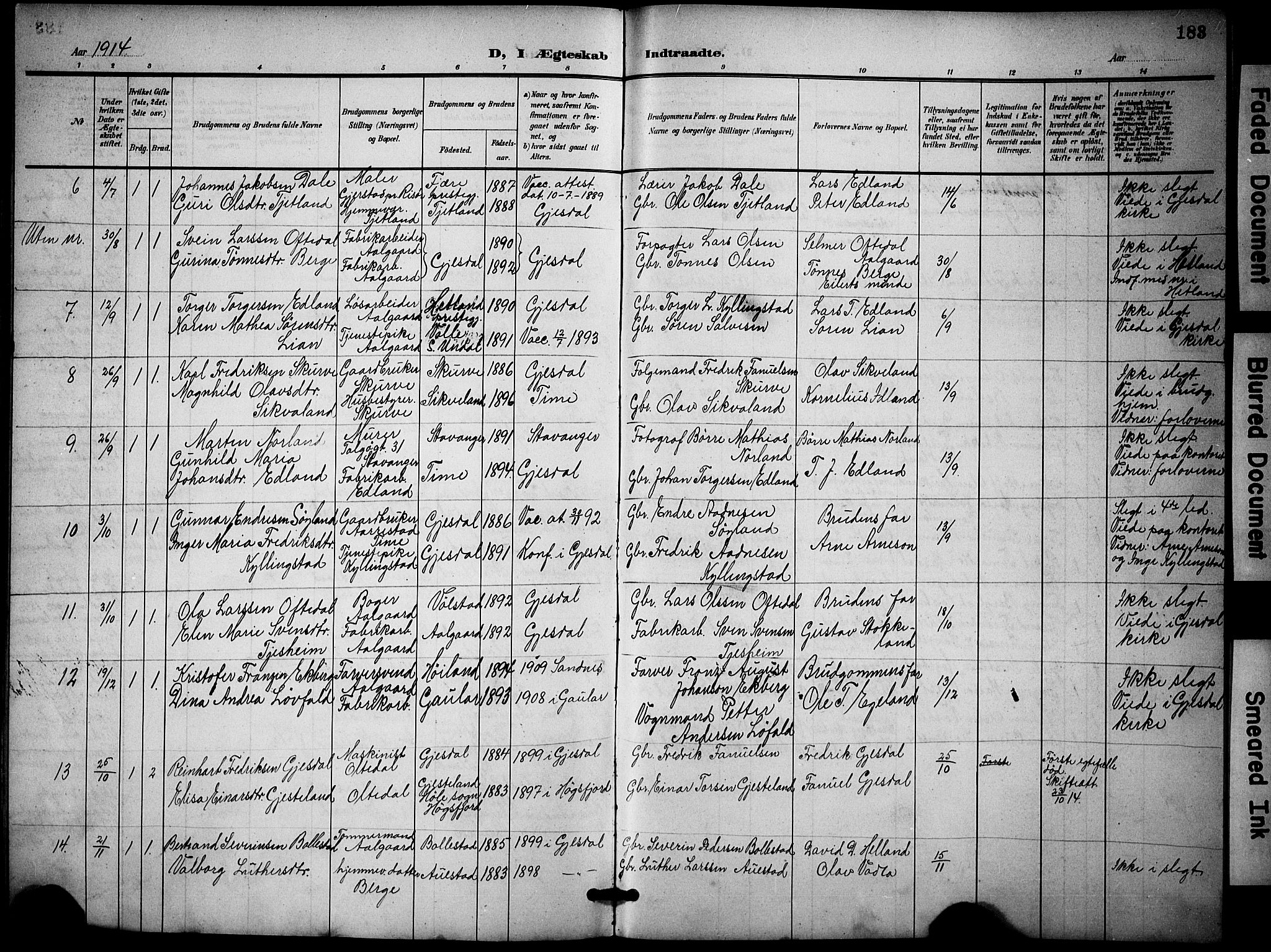 Lye sokneprestkontor, AV/SAST-A-101794/001/30BB/L0009: Parish register (copy) no. B 9, 1902-1923, p. 183