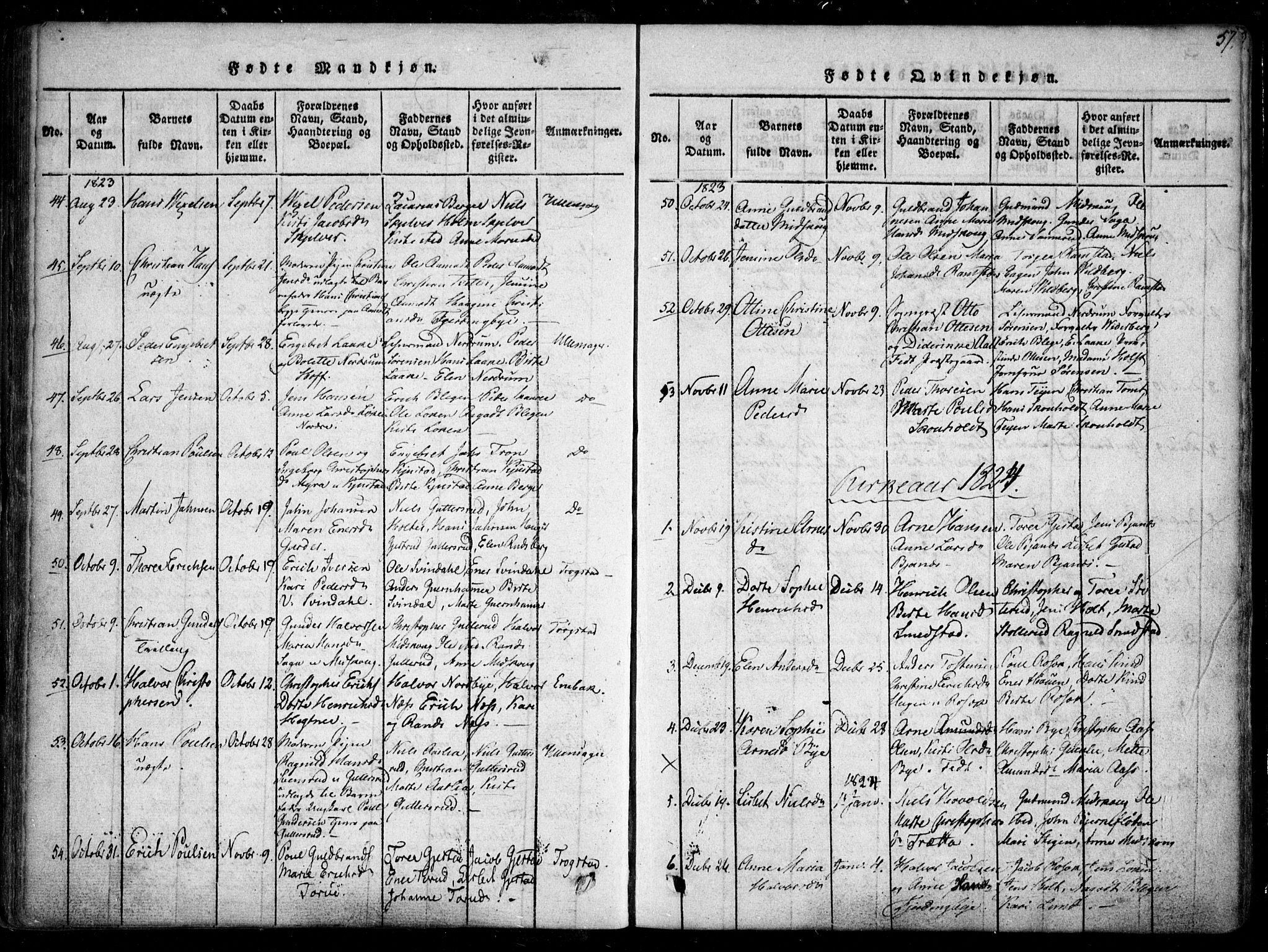 Fet prestekontor Kirkebøker, AV/SAO-A-10370a/F/Fa/L0008: Parish register (official) no. I 8, 1815-1842, p. 57