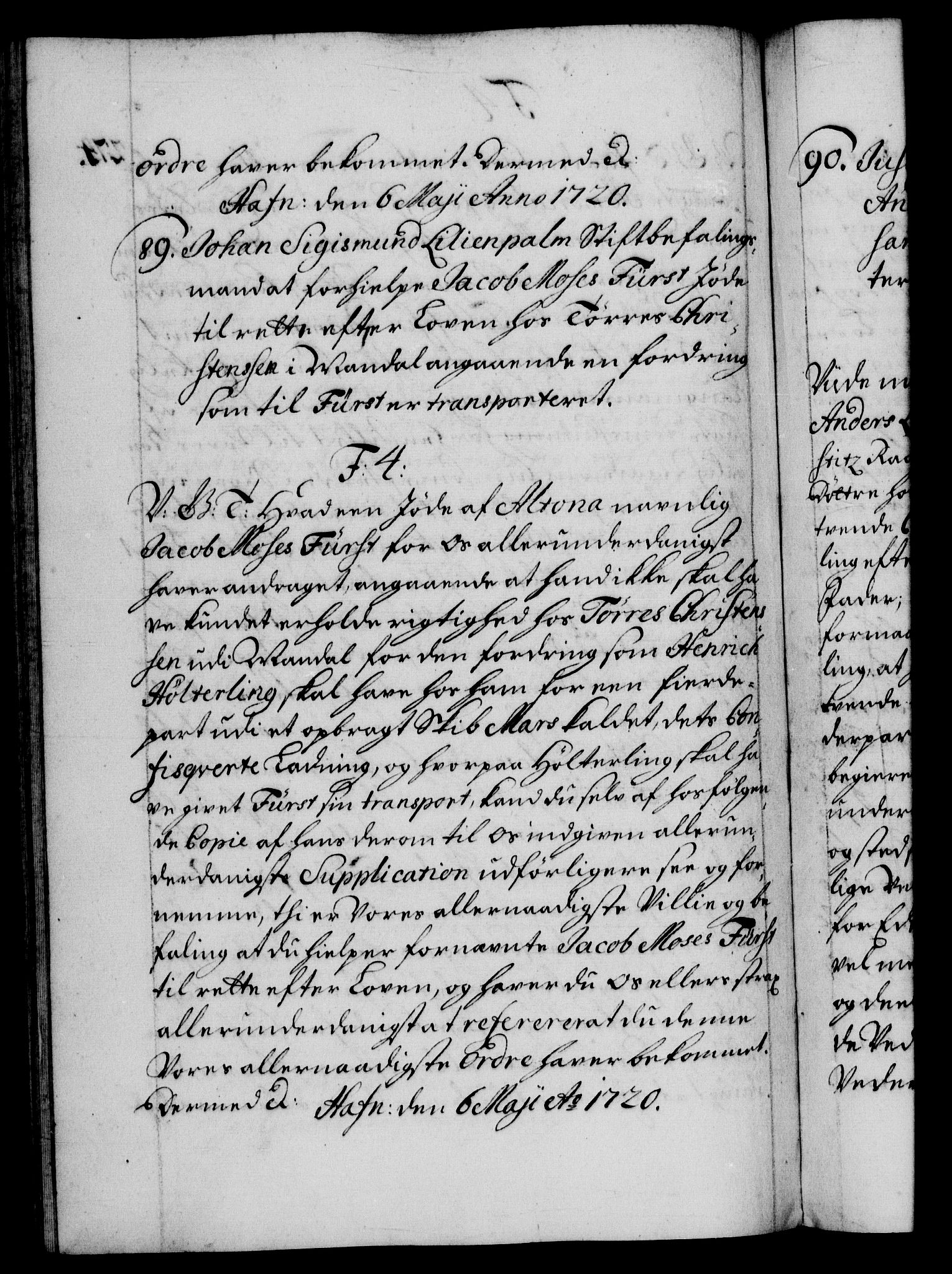 Danske Kanselli 1572-1799, AV/RA-EA-3023/F/Fc/Fca/Fcab/L0021: Norske tegnelser, 1719-1721, p. 274b