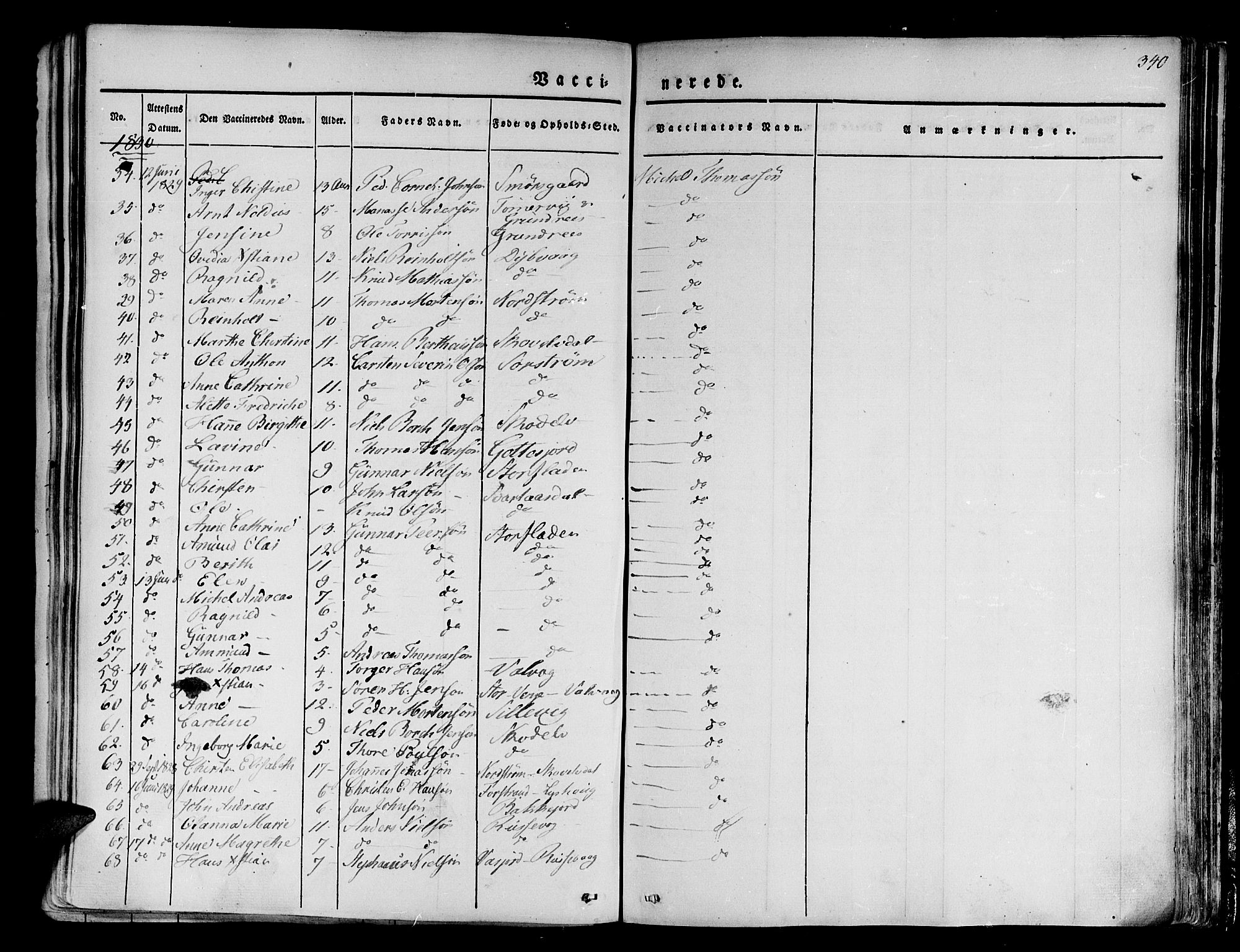 Tranøy sokneprestkontor, SATØ/S-1313/I/Ia/Iaa/L0005kirke: Parish register (official) no. 5, 1829-1844, p. 340