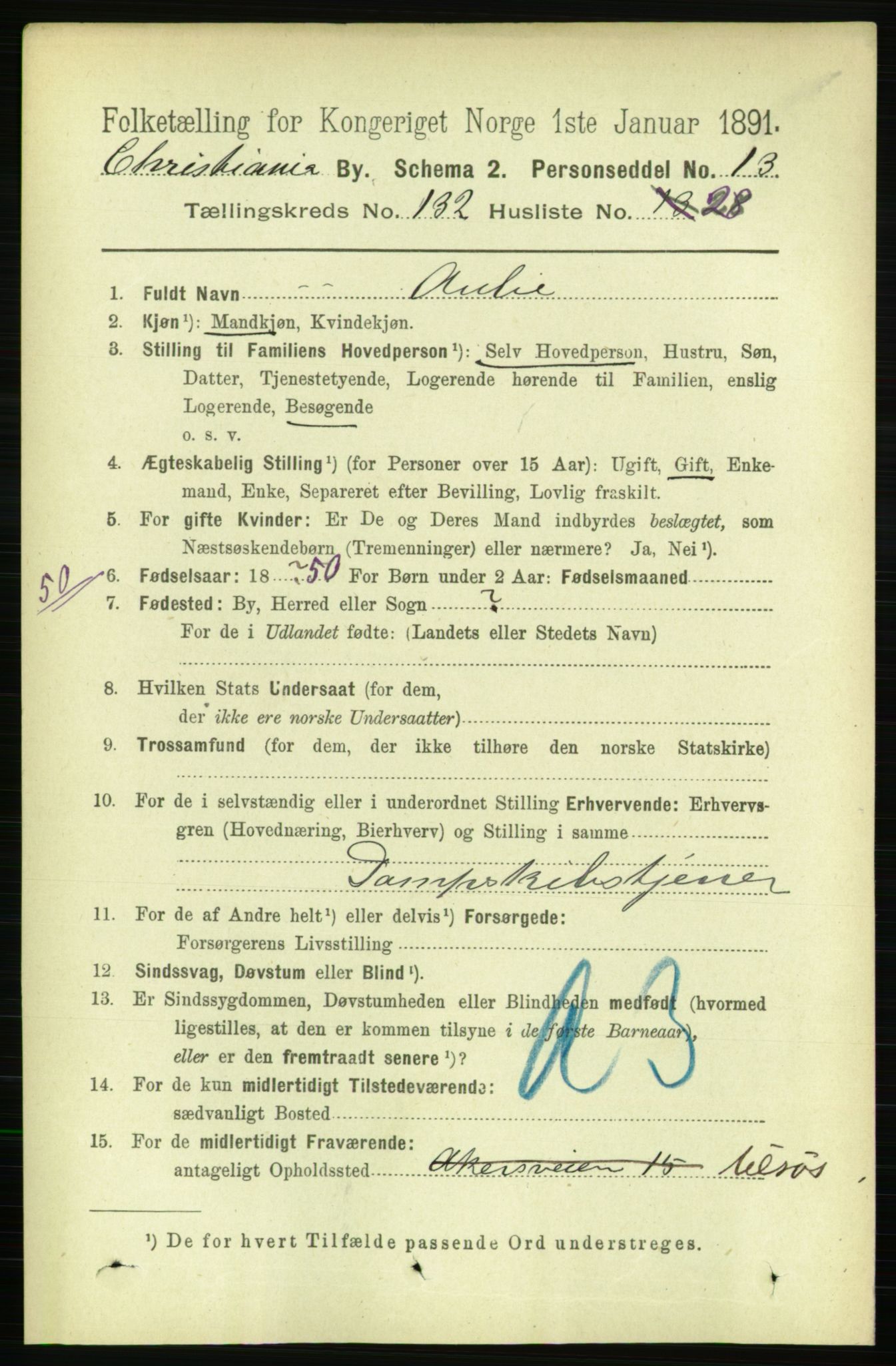 RA, 1891 census for 0301 Kristiania, 1891, p. 71790