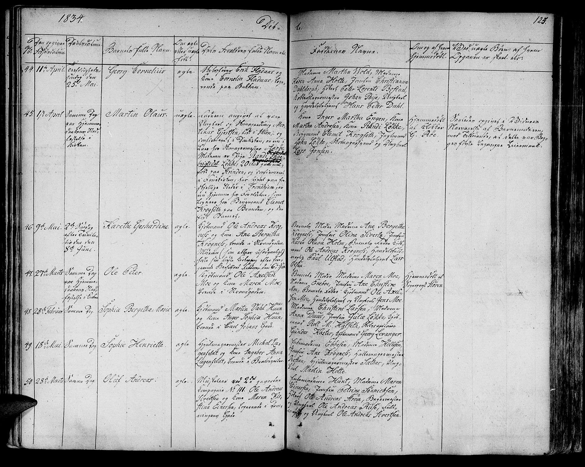 Ministerialprotokoller, klokkerbøker og fødselsregistre - Sør-Trøndelag, SAT/A-1456/602/L0108: Parish register (official) no. 602A06, 1821-1839, p. 125