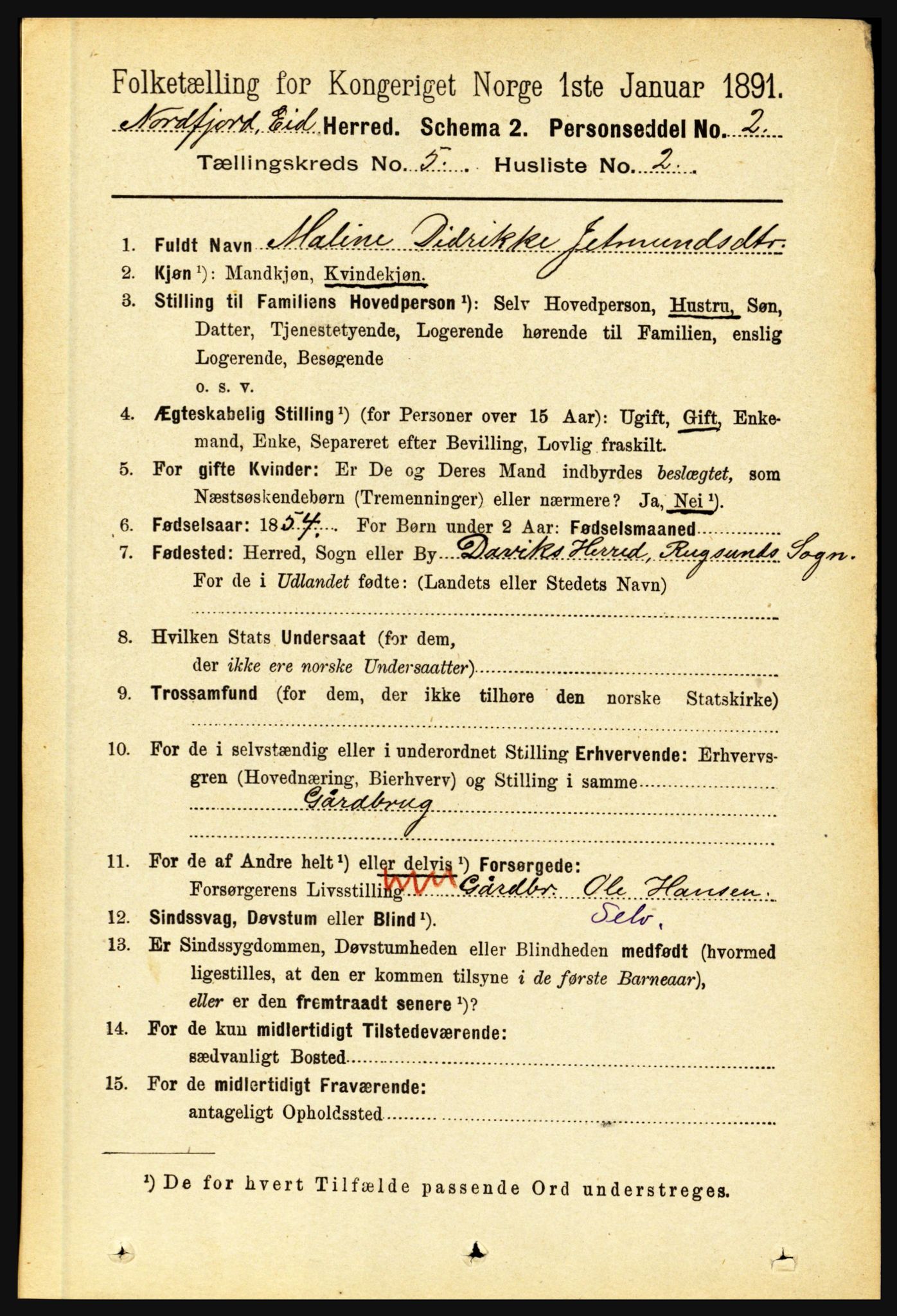 RA, 1891 census for 1443 Eid, 1891, p. 1158