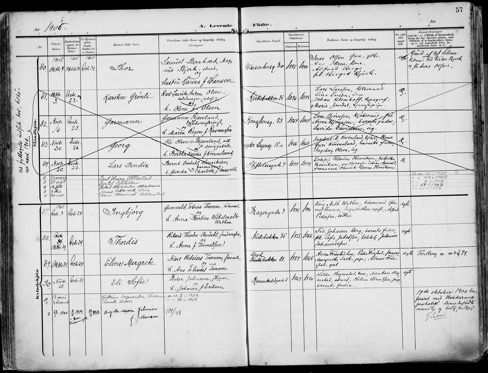 St. Petri sokneprestkontor, AV/SAST-A-101813/002/A/L0005: Parish register (official) no. A 23, 1902-1918, p. 57