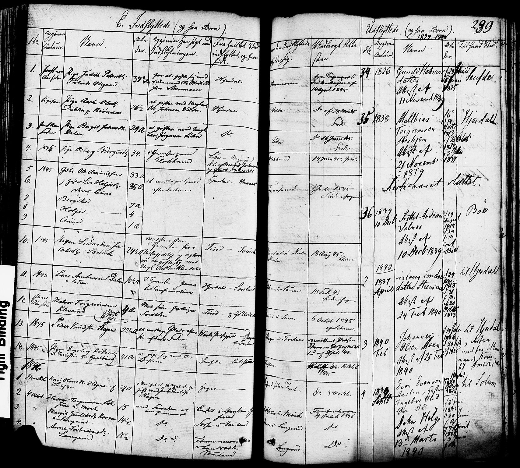 Heddal kirkebøker, SAKO/A-268/F/Fa/L0006: Parish register (official) no. I 6, 1837-1854, p. 289