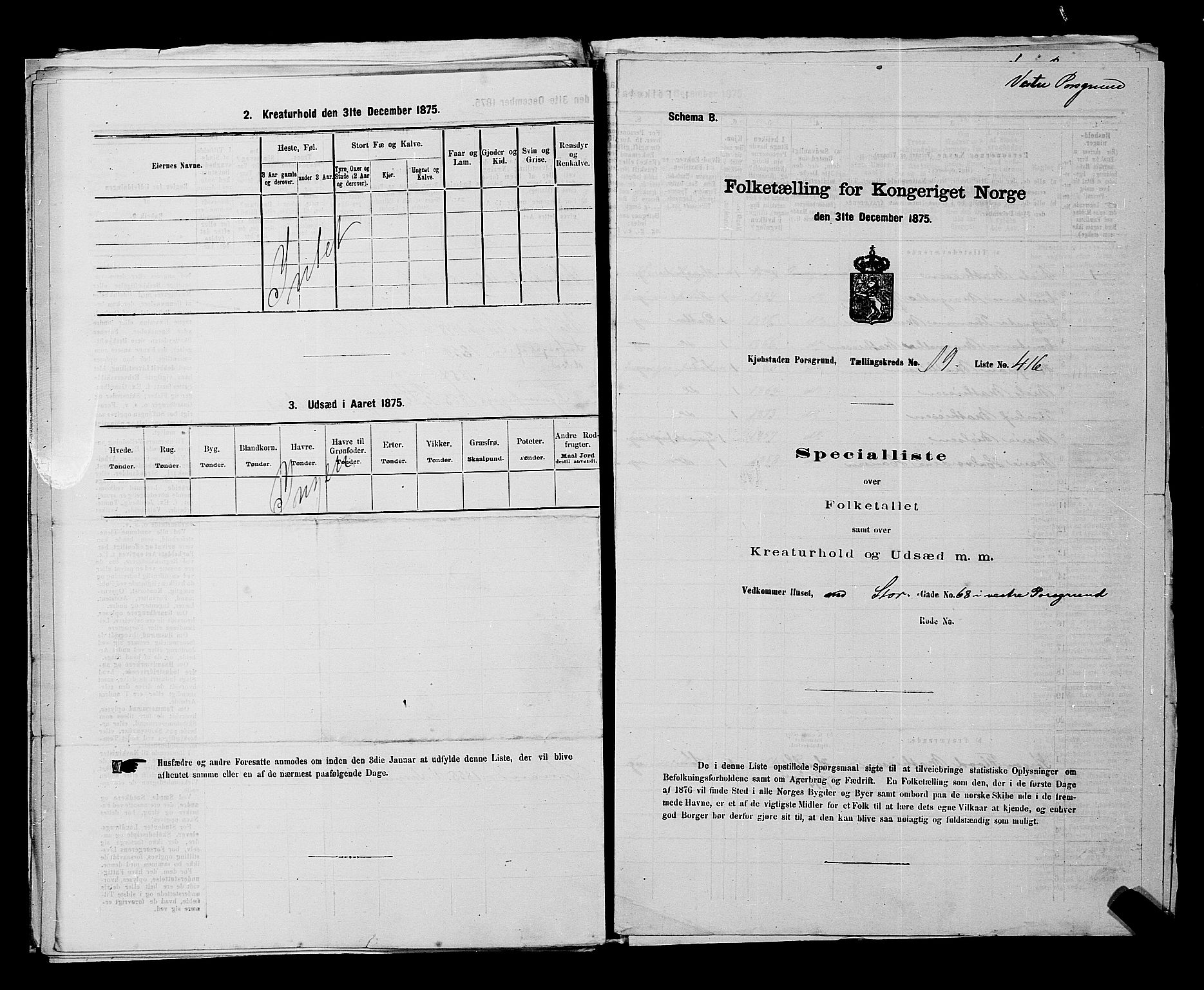 SAKO, 1875 census for 0805P Porsgrunn, 1875, p. 934