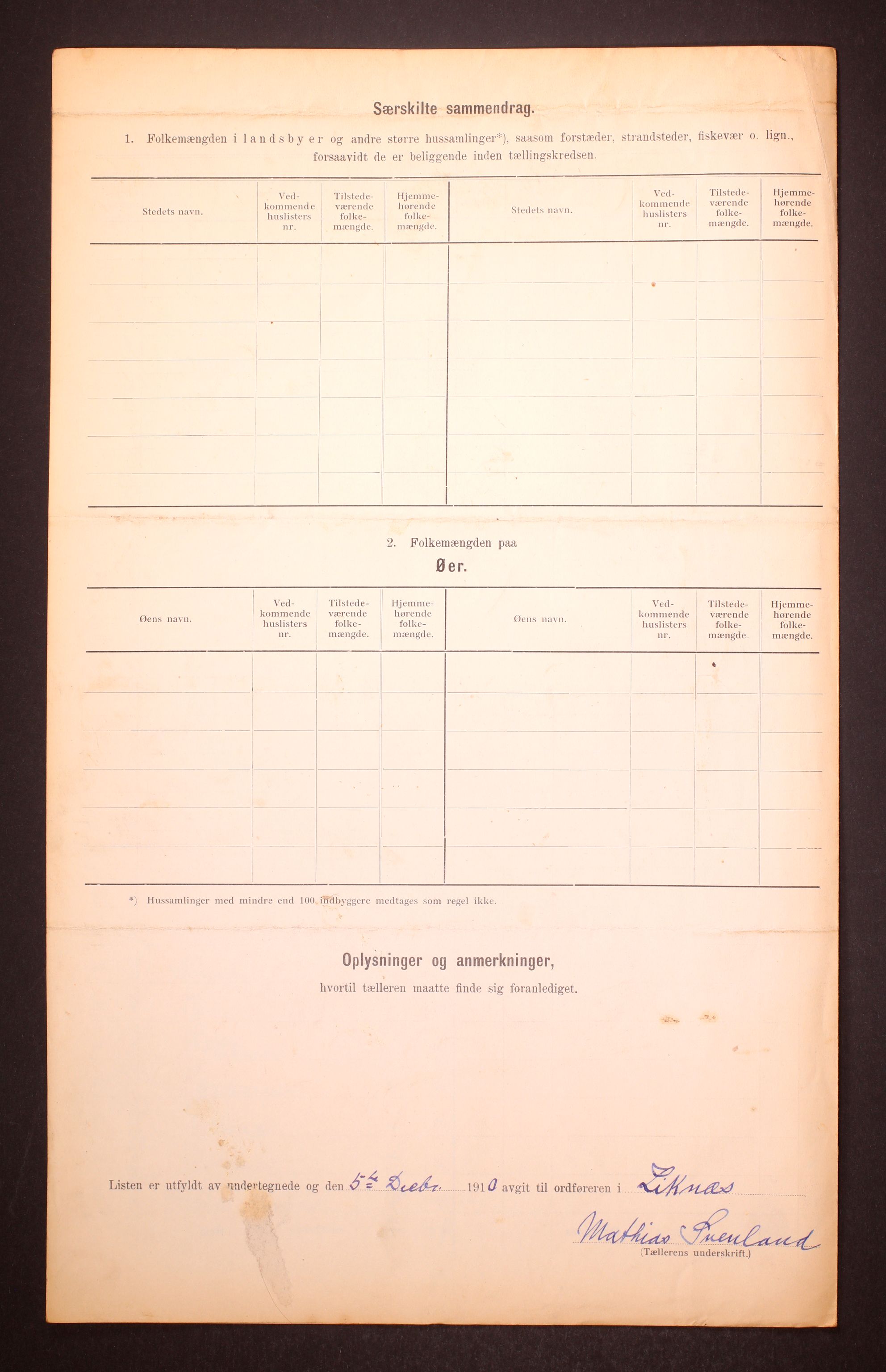 RA, 1910 census for Liknes, 1910, p. 24