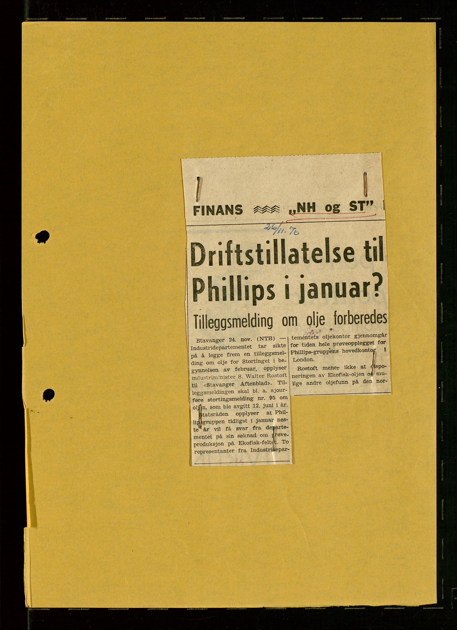 Industridepartementet, Oljekontoret, AV/SAST-A-101348/Dc/L0003: Ekofisk prosjekt, utbygging av Ekofiskfeltet, diverse, 1970-1972