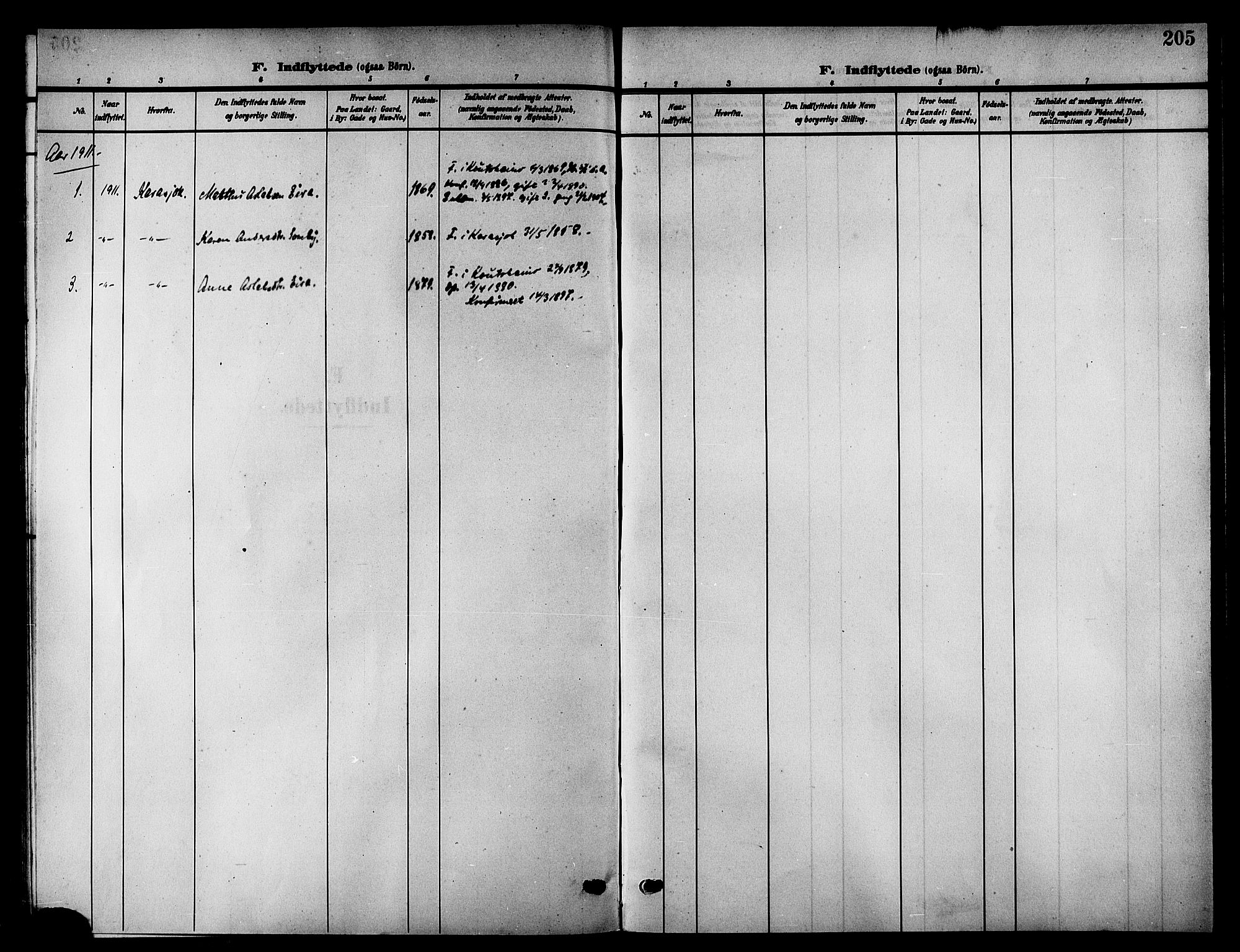Kistrand/Porsanger sokneprestembete, SATØ/S-1351/H/Hb/L0006.klokk: Parish register (copy) no. 6, 1905-1917, p. 205