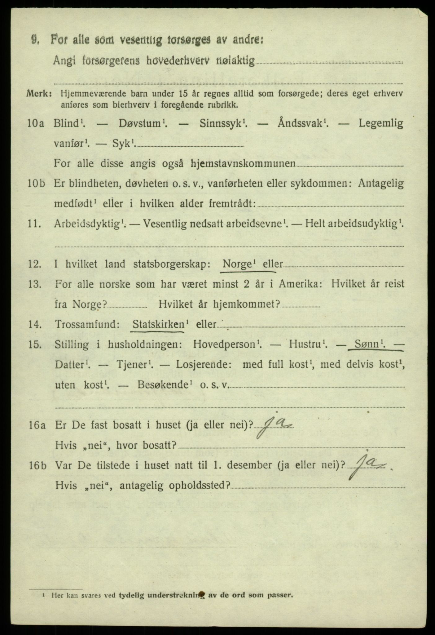 SAB, 1920 census for Austevoll, 1920, p. 2961