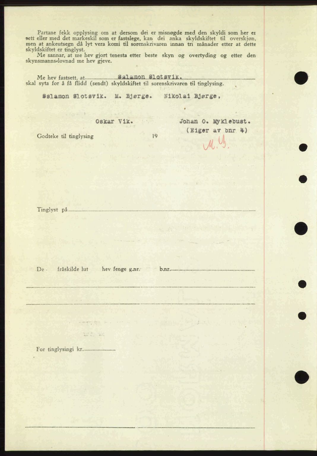 Nordre Sunnmøre sorenskriveri, AV/SAT-A-0006/1/2/2C/2Ca: Mortgage book no. A29, 1948-1949, Diary no: : 2301/1948