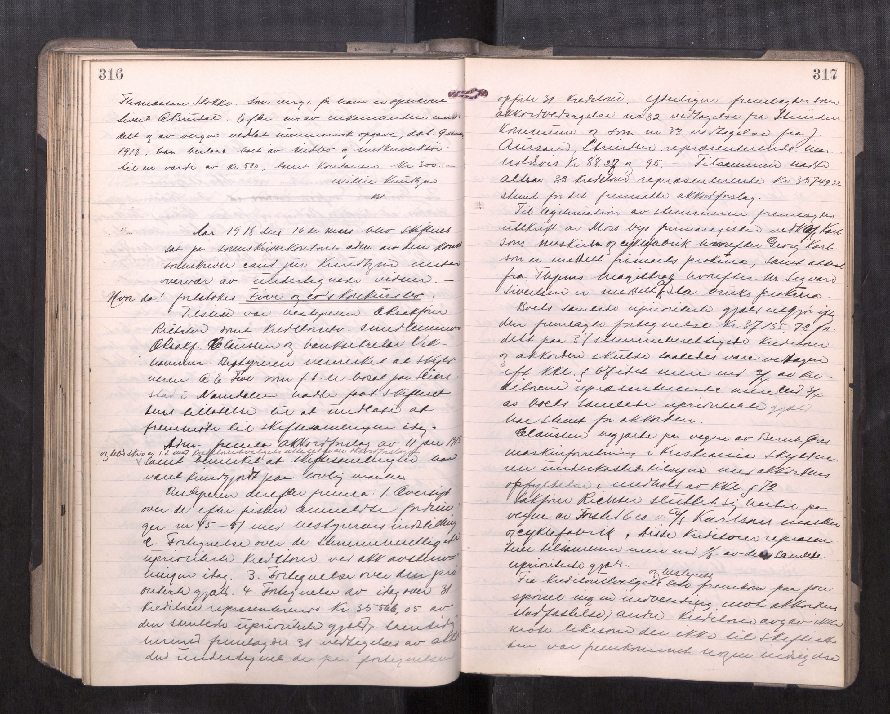 Strinda og Selbu sorenskriveri, AV/SAT-A-0015/3/3B/L0012: Skifteforhandlingsprot. 12, 1915-1919, p. 316-317