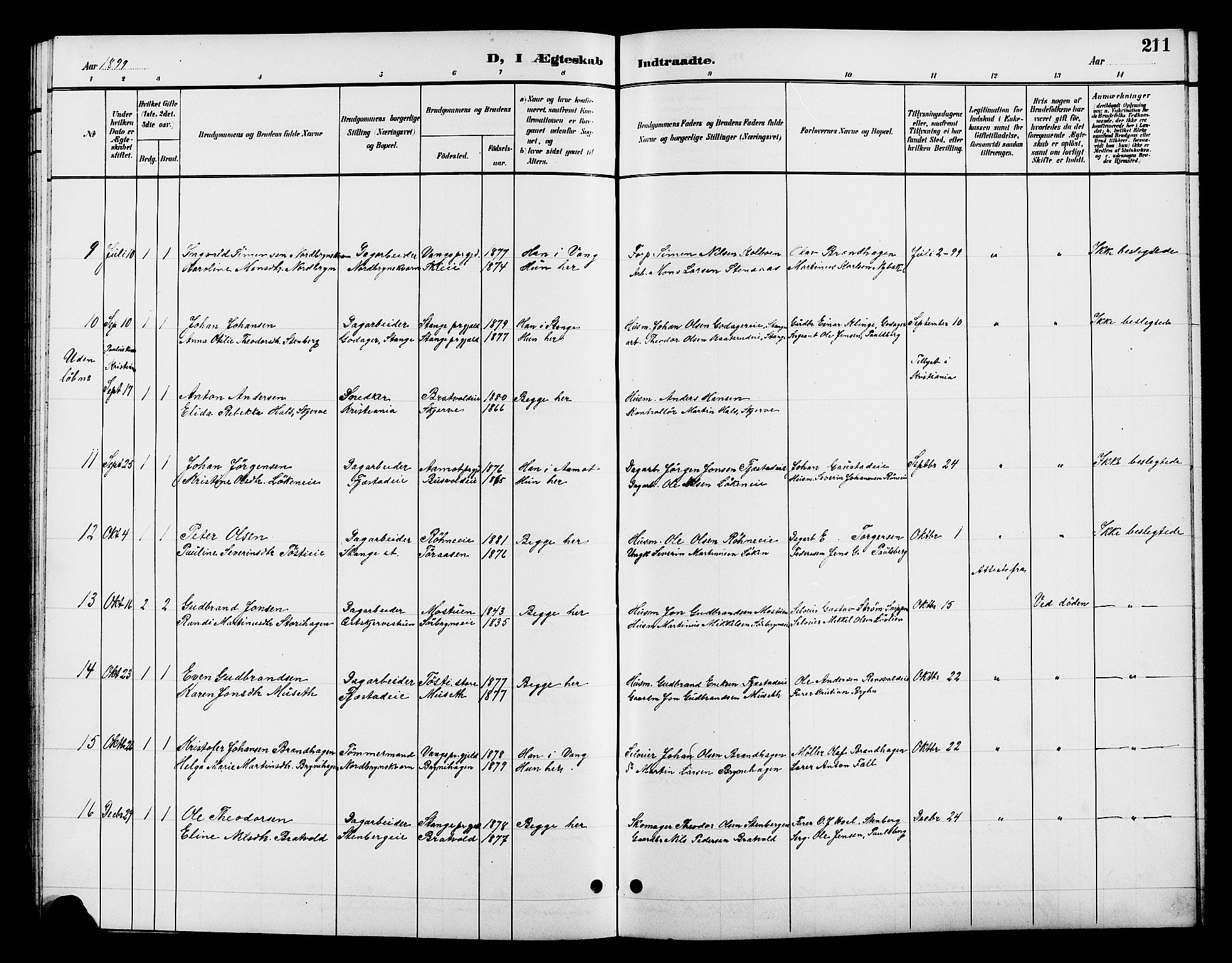 Romedal prestekontor, SAH/PREST-004/L/L0012: Parish register (copy) no. 12, 1896-1914, p. 211