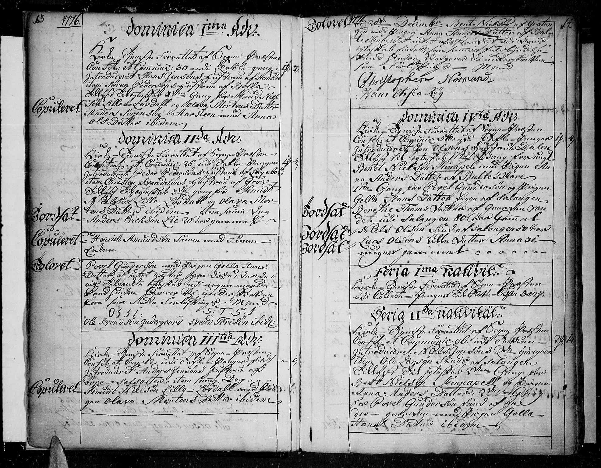 Ibestad sokneprestembete, SATØ/S-0077/H/Ha/Haa/L0003kirke: Parish register (official) no. 3, 1776-1801, p. 13-14