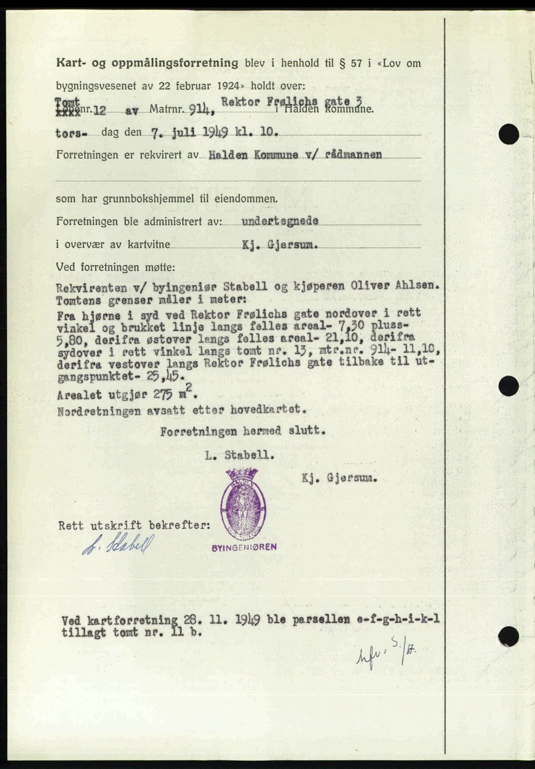 Idd og Marker sorenskriveri, AV/SAO-A-10283/G/Gb/Gbb/L0013: Mortgage book no. A13, 1949-1950, Diary no: : 2341/1949