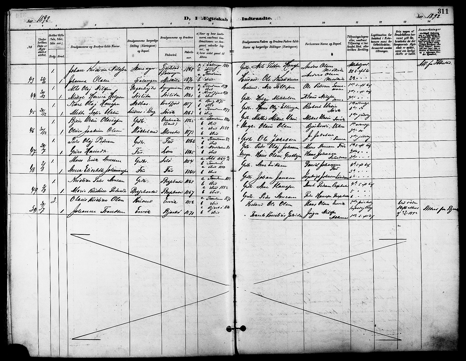 Trondenes sokneprestkontor, SATØ/S-1319/H/Ha/L0016kirke: Parish register (official) no. 16, 1890-1898, p. 311