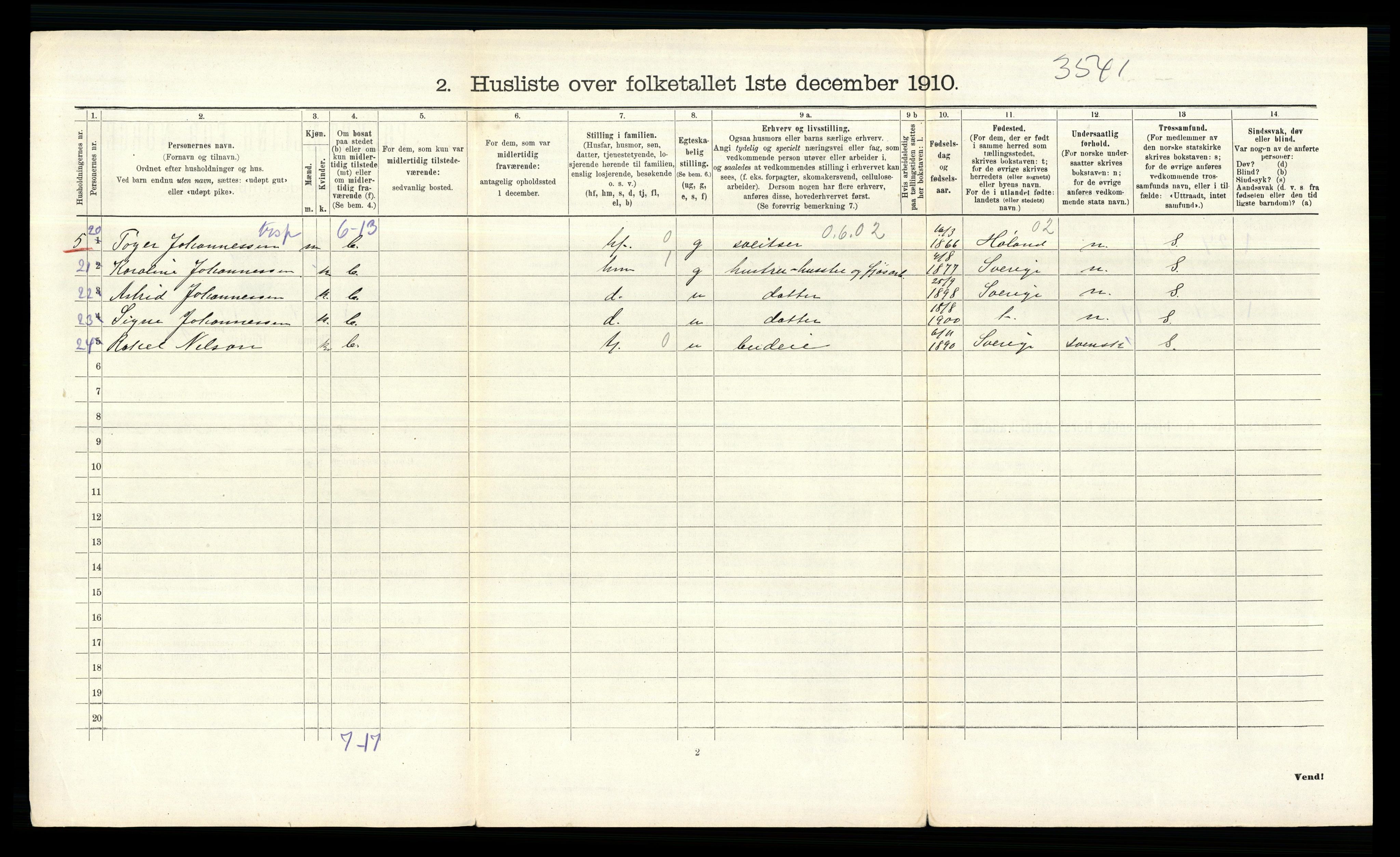 RA, 1910 census for Bærum, 1910, p. 964