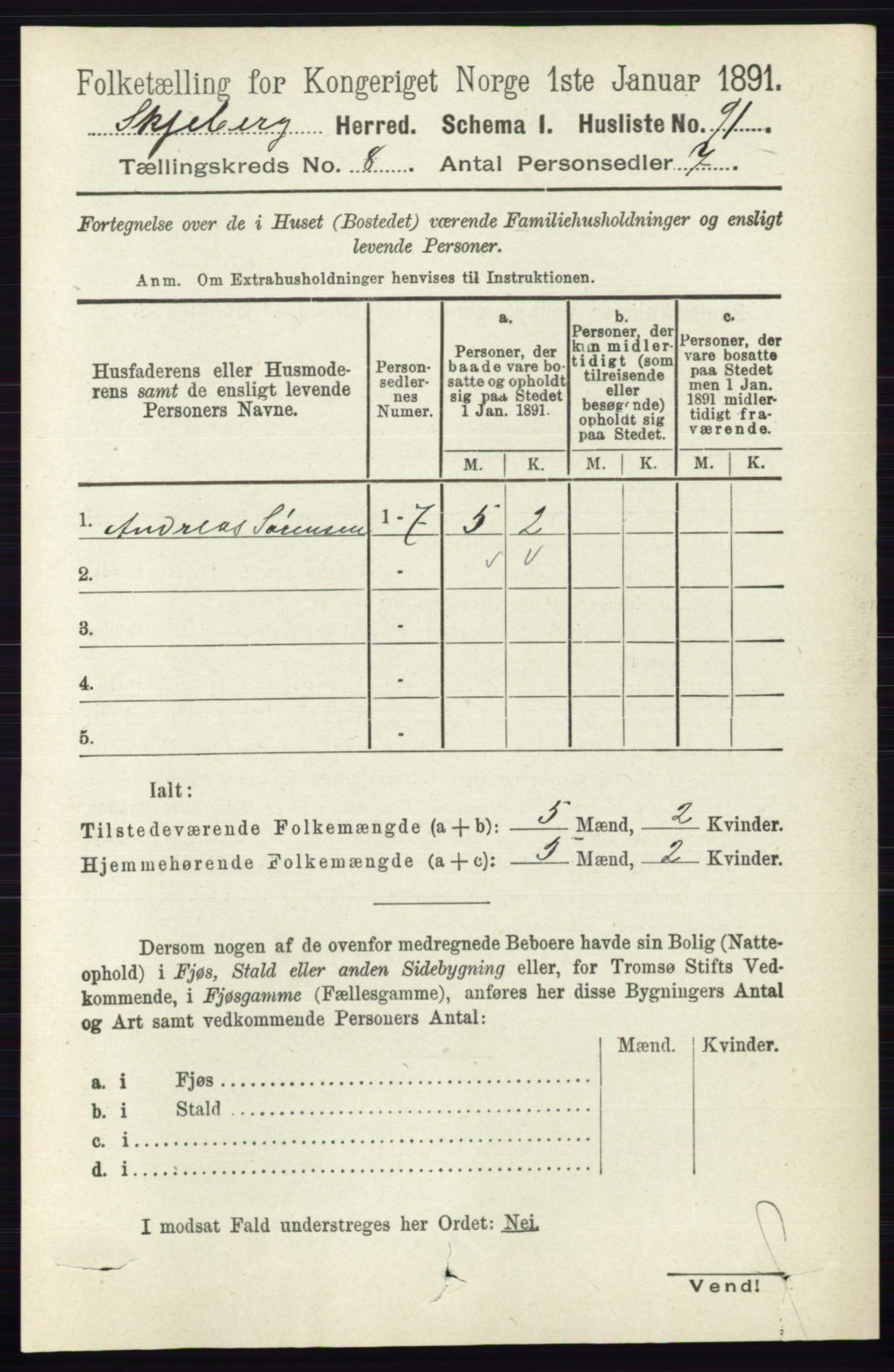 RA, 1891 census for 0115 Skjeberg, 1891, p. 3960