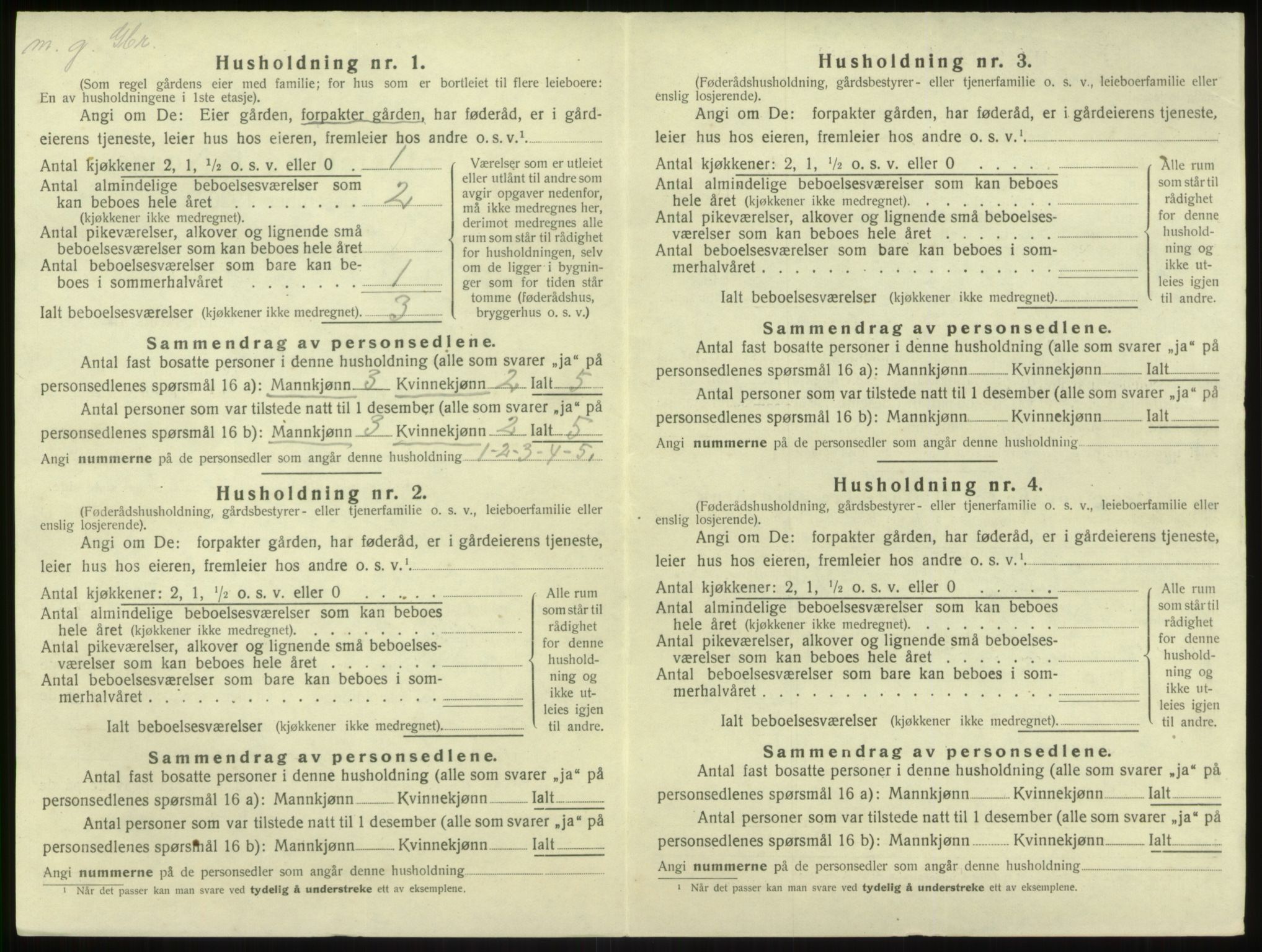SAB, 1920 census for Brekke, 1920, p. 145