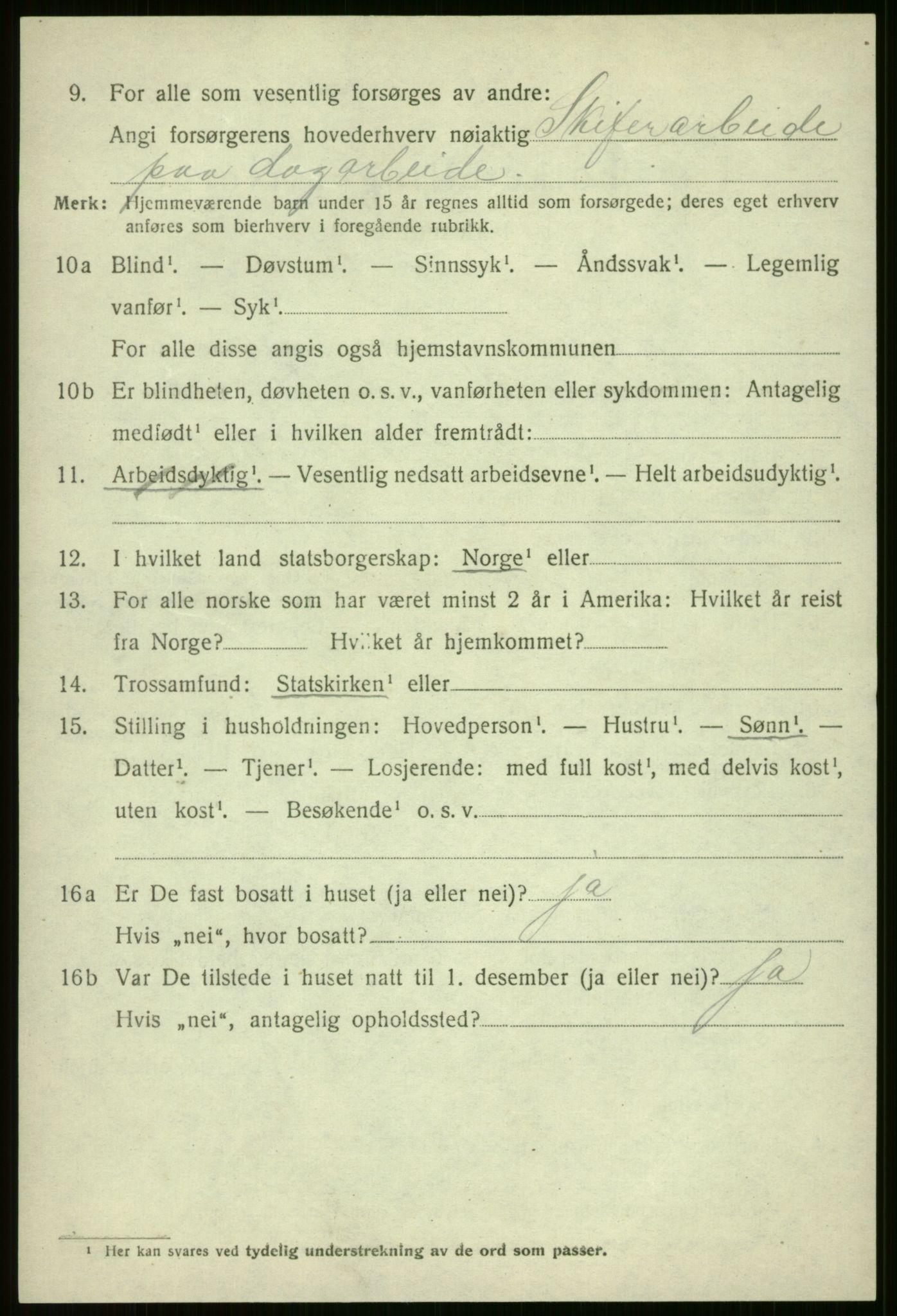 SAB, 1920 census for Voss, 1920, p. 11142