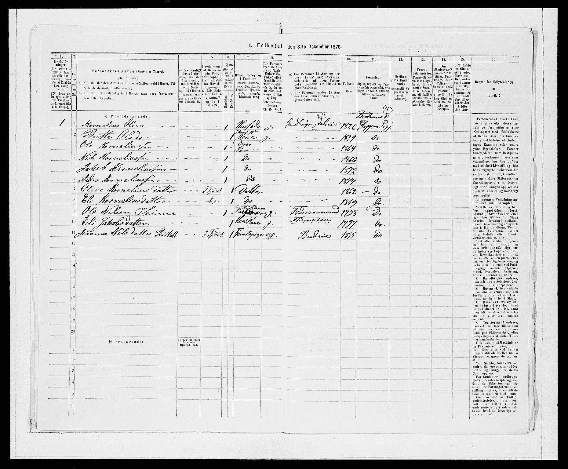 SAB, 1875 Census for 1445P Gloppen, 1875, p. 1070