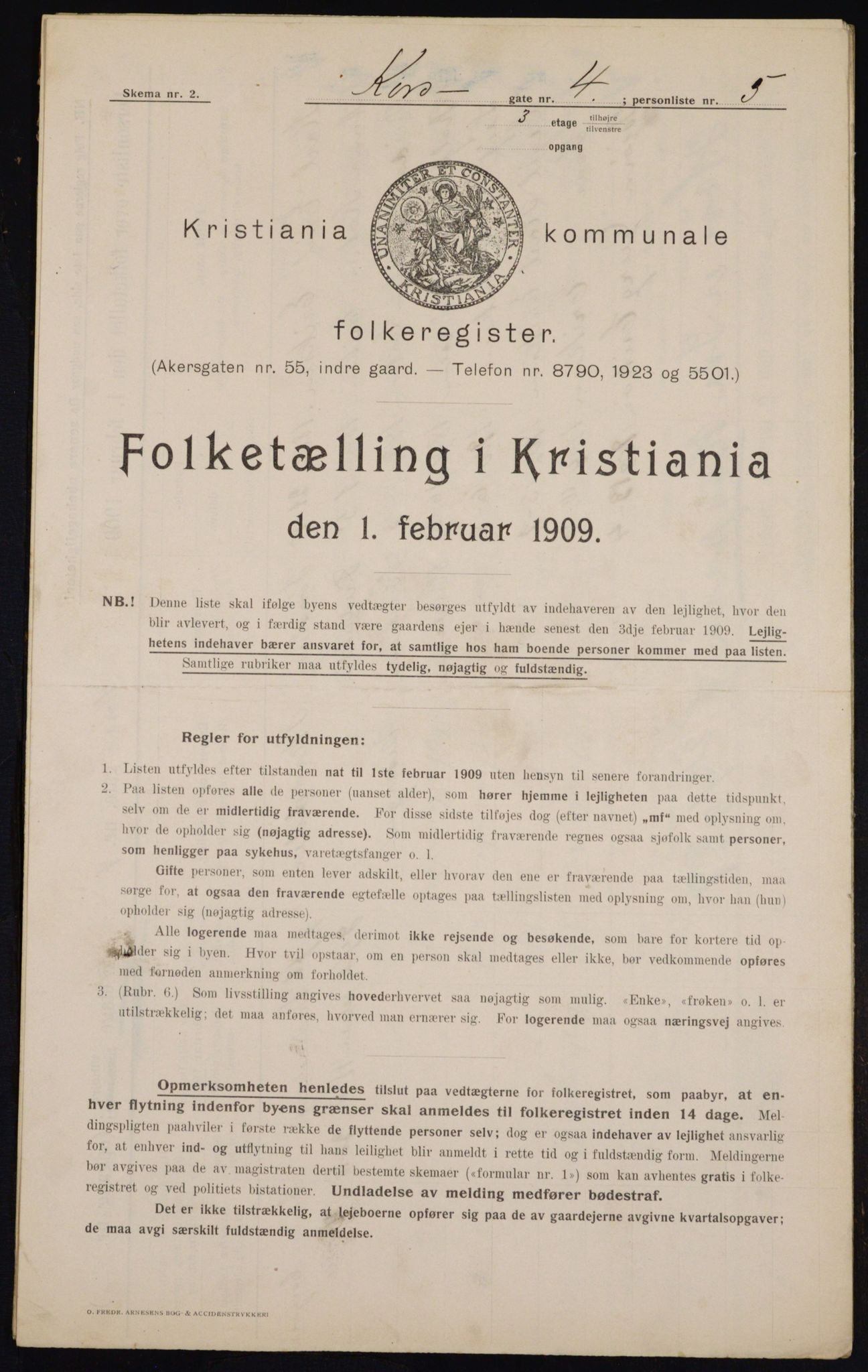 OBA, Municipal Census 1909 for Kristiania, 1909, p. 49023