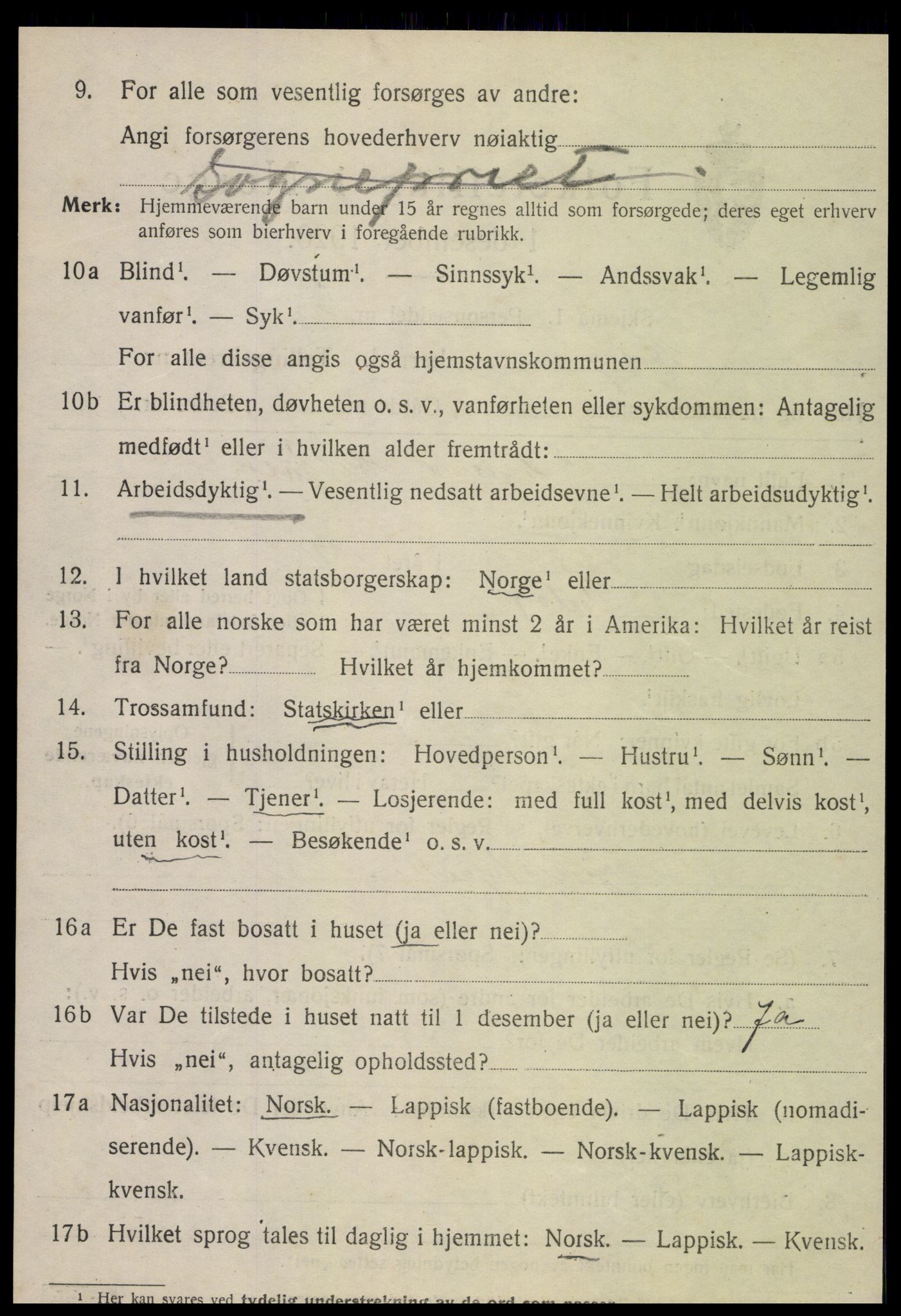 SAT, 1920 census for Meløy, 1920, p. 10382