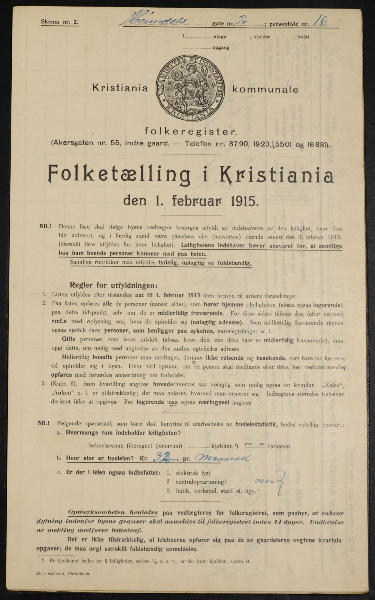 OBA, Municipal Census 1915 for Kristiania, 1915, p. 36204