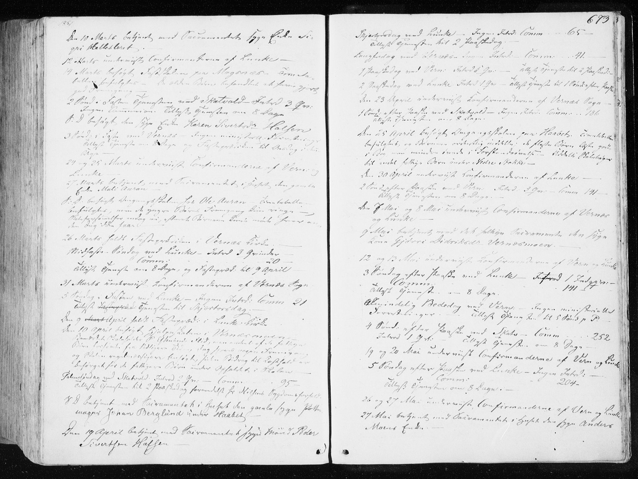 Ministerialprotokoller, klokkerbøker og fødselsregistre - Nord-Trøndelag, SAT/A-1458/709/L0074: Parish register (official) no. 709A14, 1845-1858, p. 673