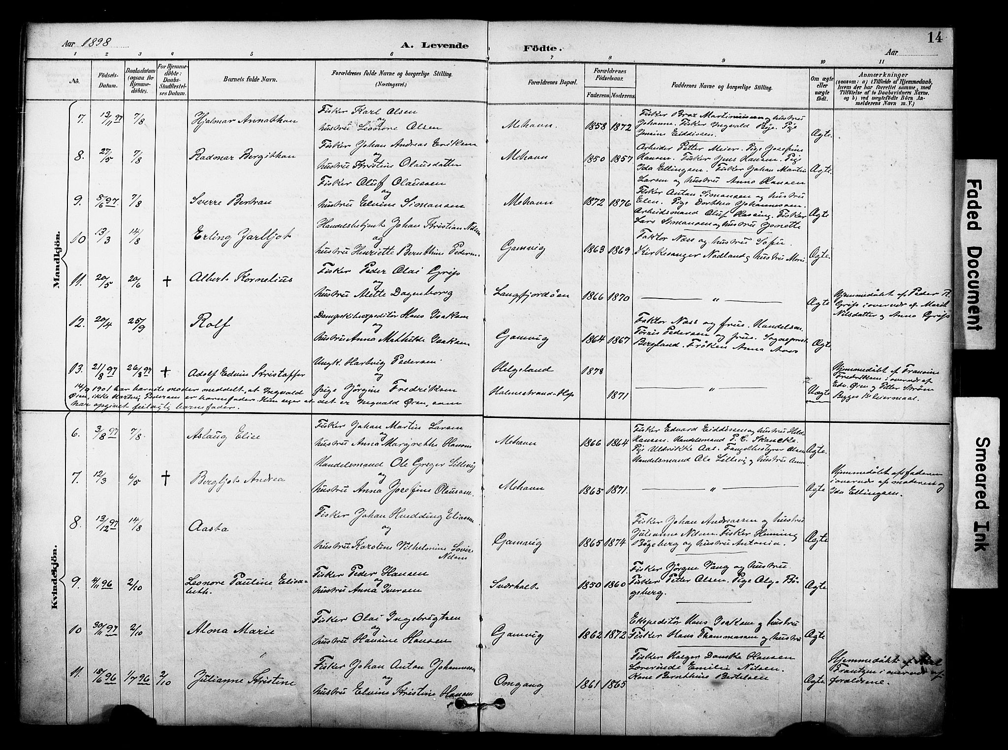 Tana sokneprestkontor, SATØ/S-1334/H/Ha/L0006kirke: Parish register (official) no. 6, 1892-1908, p. 14