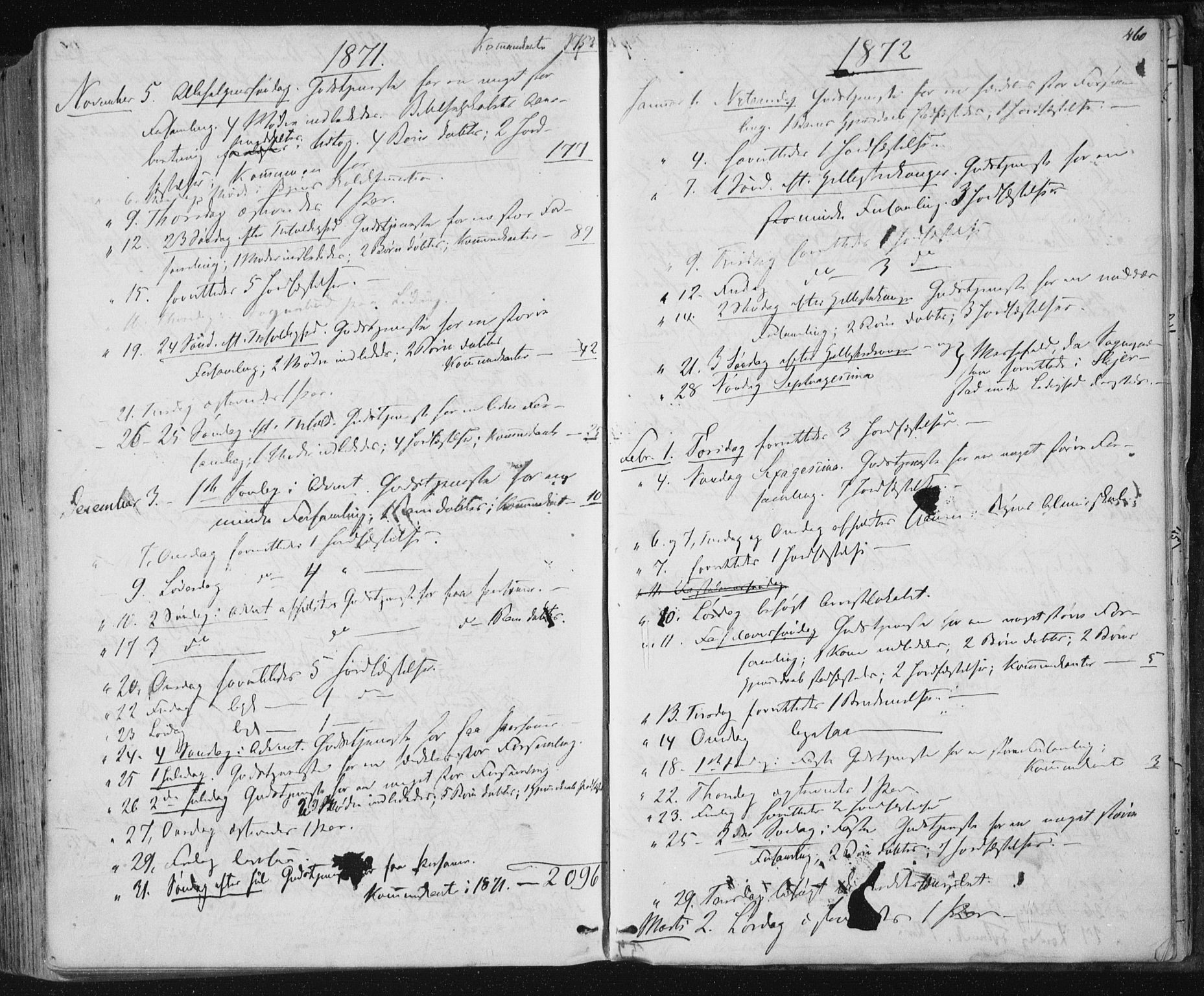 Ministerialprotokoller, klokkerbøker og fødselsregistre - Nordland, SAT/A-1459/801/L0008: Parish register (official) no. 801A08, 1864-1875, p. 460