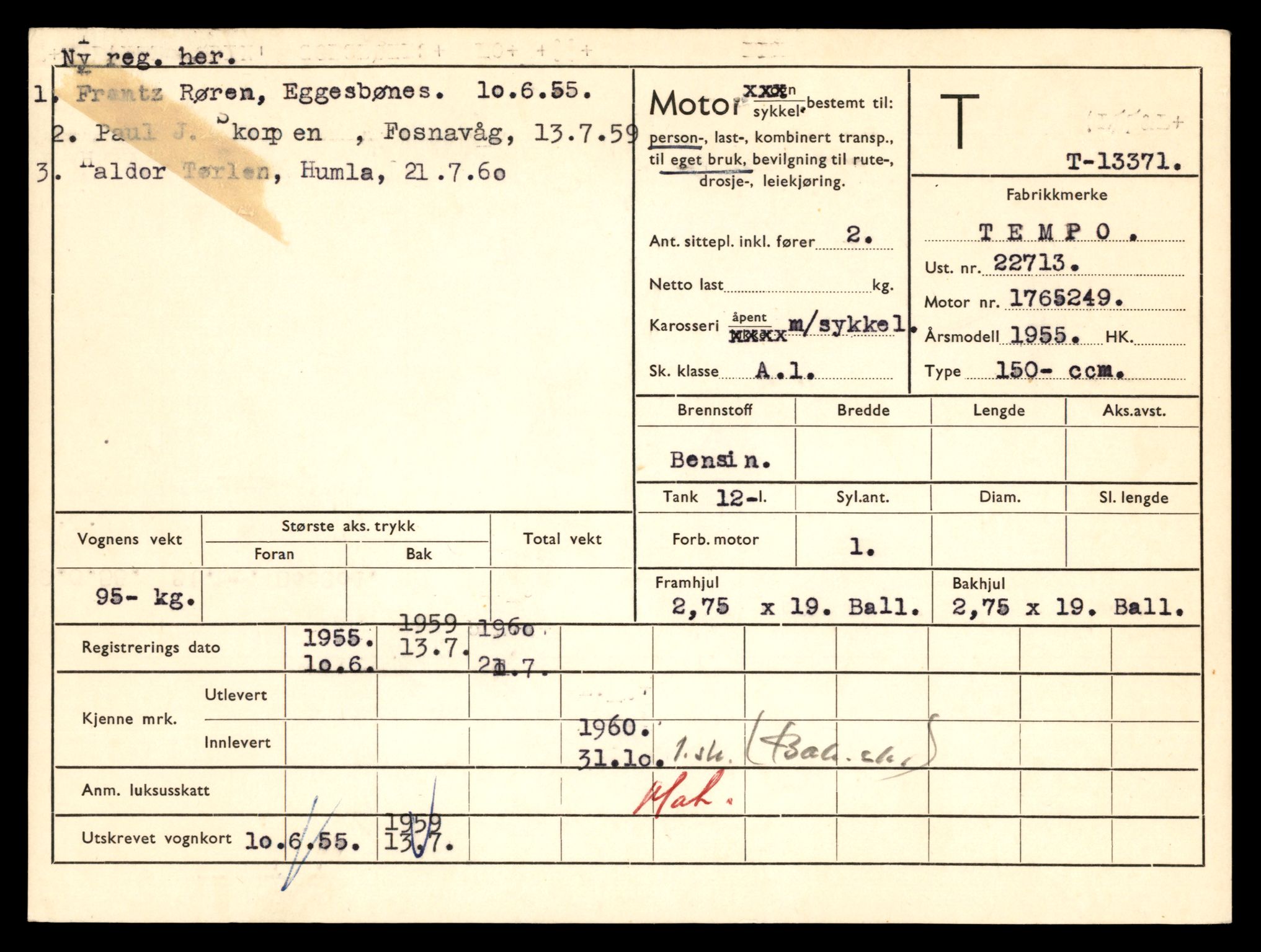 Møre og Romsdal vegkontor - Ålesund trafikkstasjon, AV/SAT-A-4099/F/Fe/L0039: Registreringskort for kjøretøy T 13361 - T 13530, 1927-1998, p. 157
