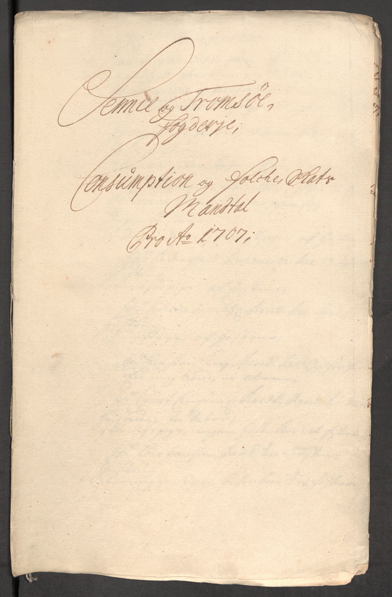 Rentekammeret inntil 1814, Reviderte regnskaper, Fogderegnskap, RA/EA-4092/R68/L4756: Fogderegnskap Senja og Troms, 1705-1707, p. 402