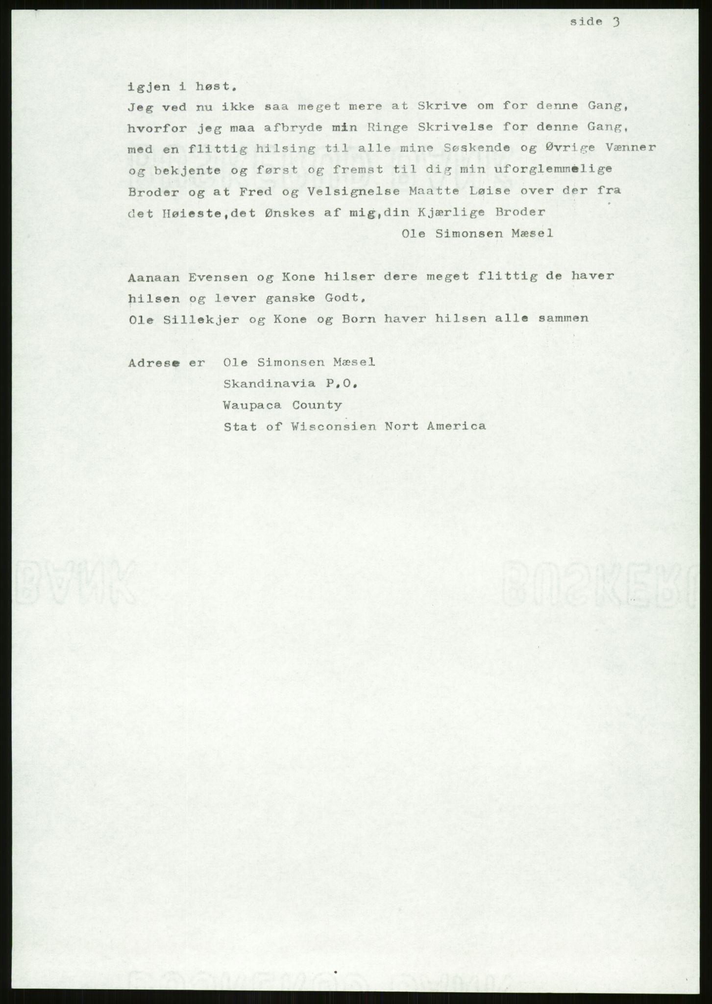 Samlinger til kildeutgivelse, Amerikabrevene, AV/RA-EA-4057/F/L0026: Innlån fra Aust-Agder: Aust-Agder-Arkivet - Erickson, 1838-1914, p. 327