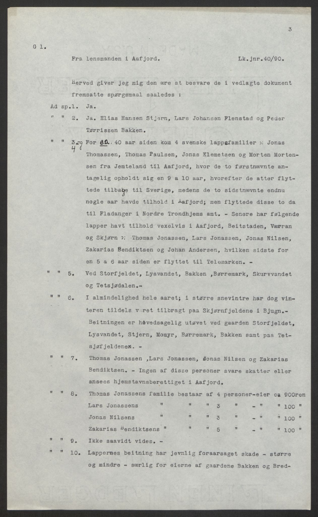 Landbruksdepartementet, Kontorer for reindrift og ferskvannsfiske, RA/S-1247/2/E/Eb/L0014: Lappekommisjonen, 1885-1890, p. 615