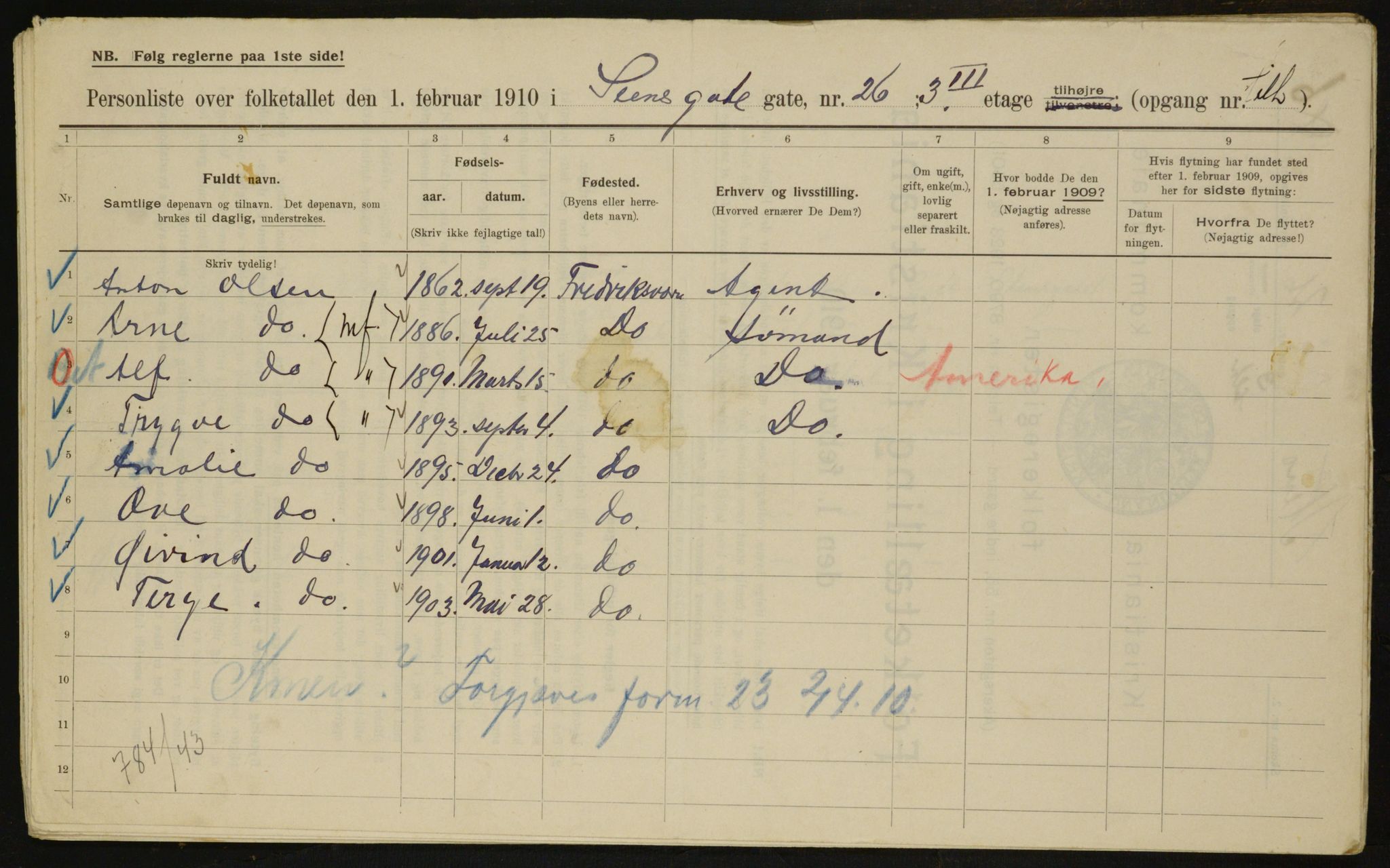 OBA, Municipal Census 1910 for Kristiania, 1910, p. 96688