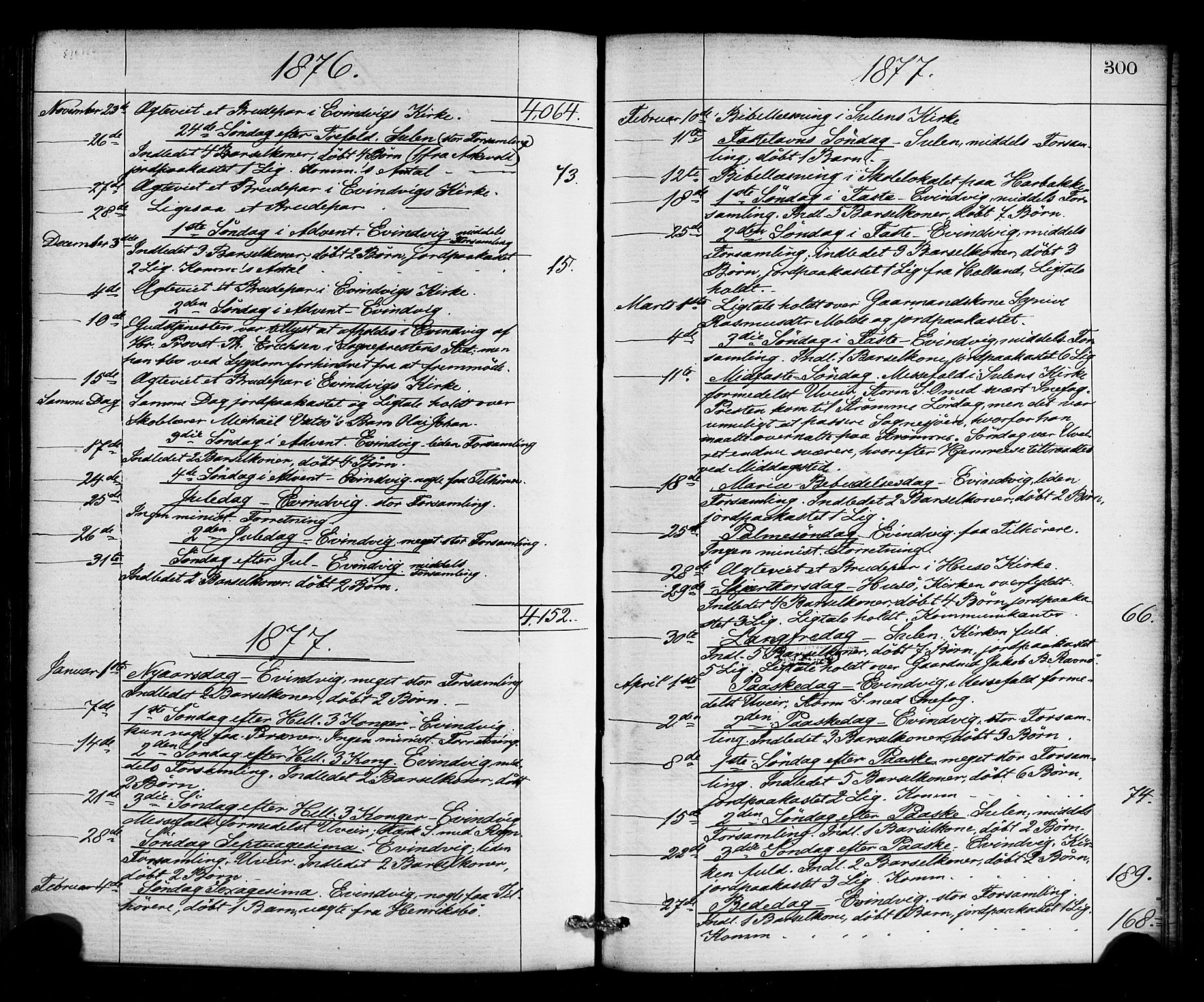 Gulen sokneprestembete, AV/SAB-A-80201/H/Haa/Haaa/L0023: Parish register (official) no. A 23, 1870-1880, p. 300