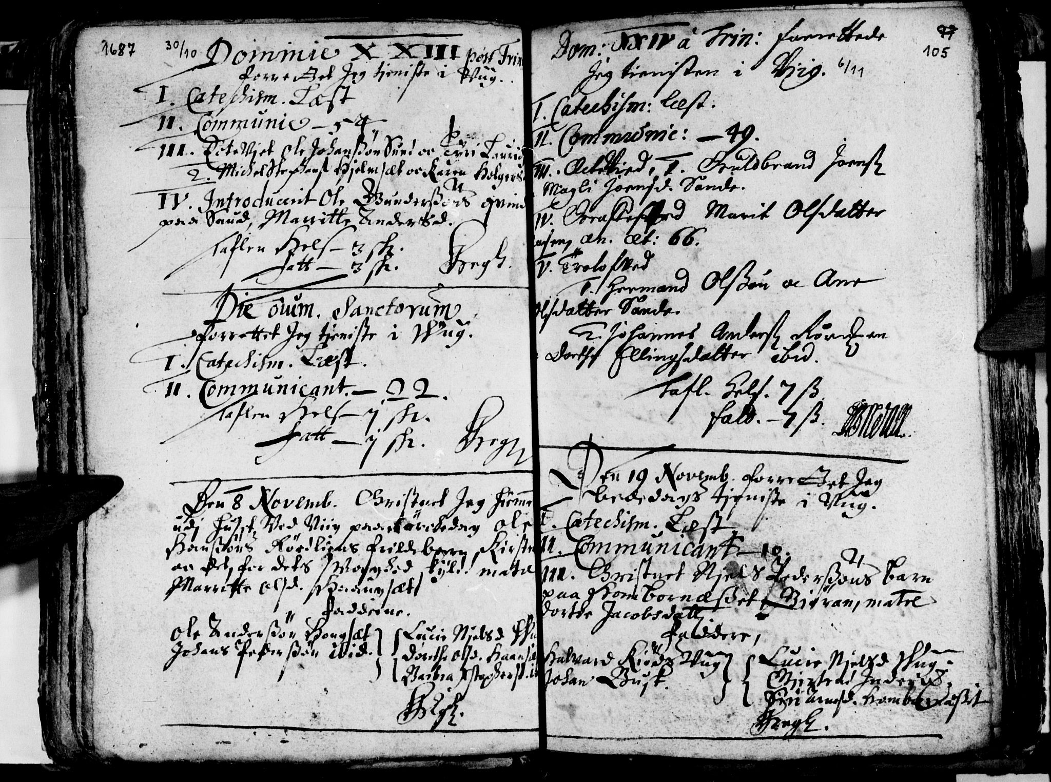 Ministerialprotokoller, klokkerbøker og fødselsregistre - Nordland, AV/SAT-A-1459/812/L0172: Parish register (official) no. 812A01, 1677-1718, p. 105