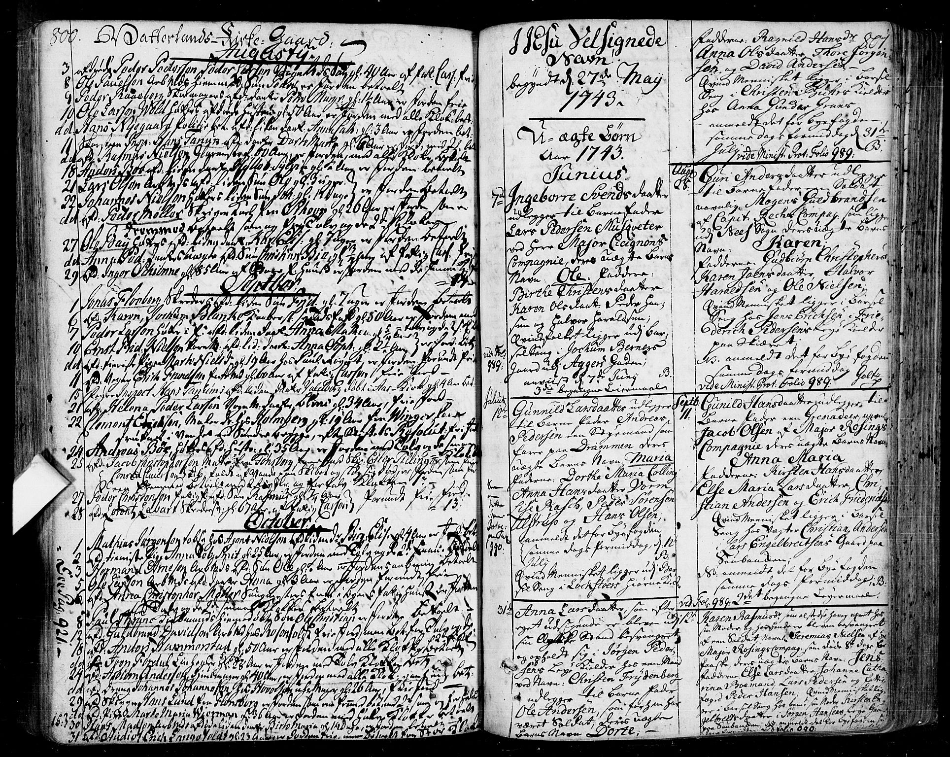 Oslo domkirke Kirkebøker, SAO/A-10752/F/Fa/L0004: Parish register (official) no. 4, 1743-1786, p. 800-801