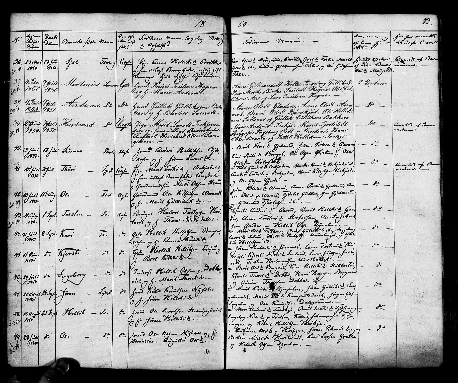 Flesberg kirkebøker, AV/SAKO-A-18/F/Fa/L0006: Parish register (official) no. I 6, 1834-1860, p. 72