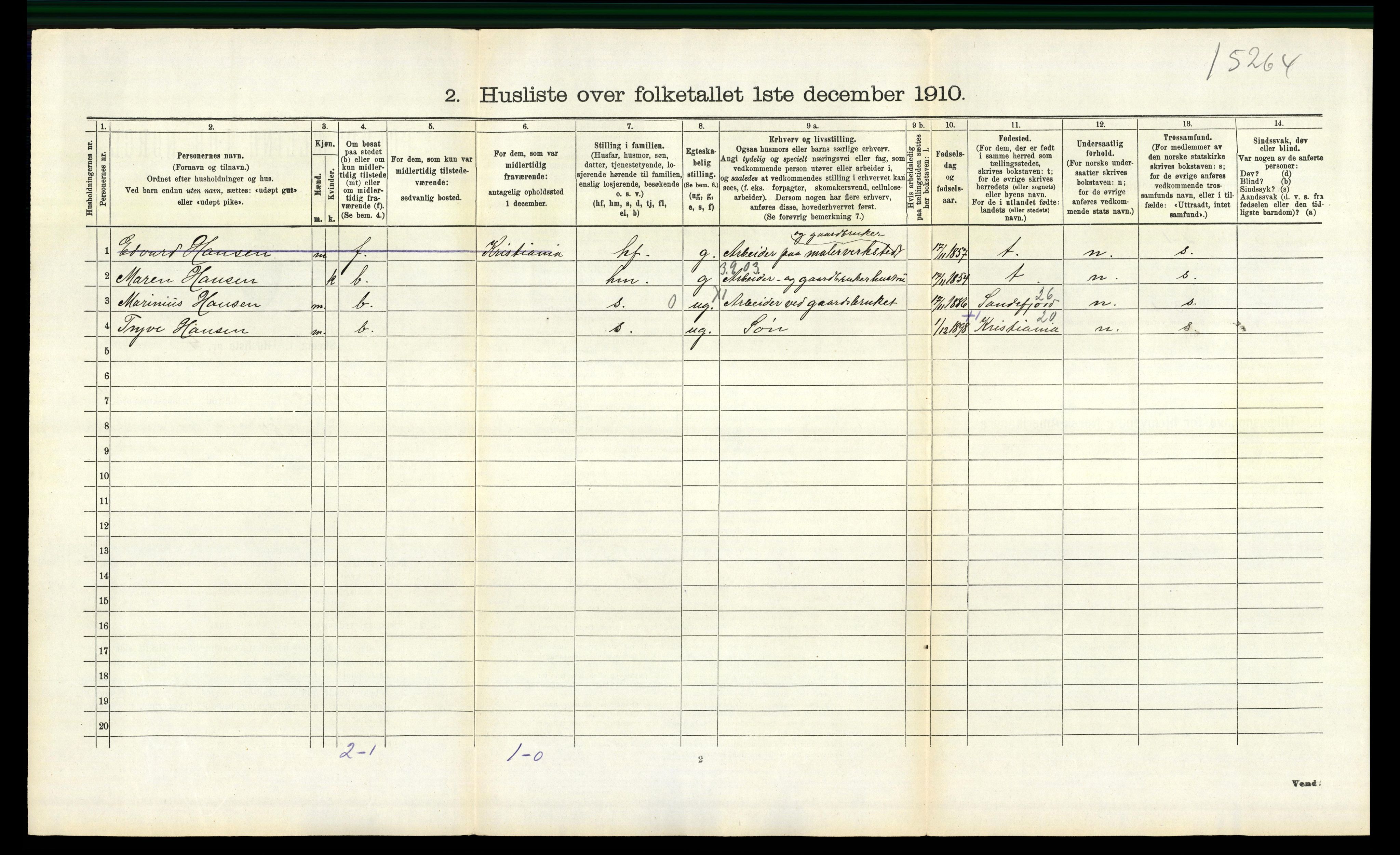 RA, 1910 census for Tjøme, 1910, p. 626