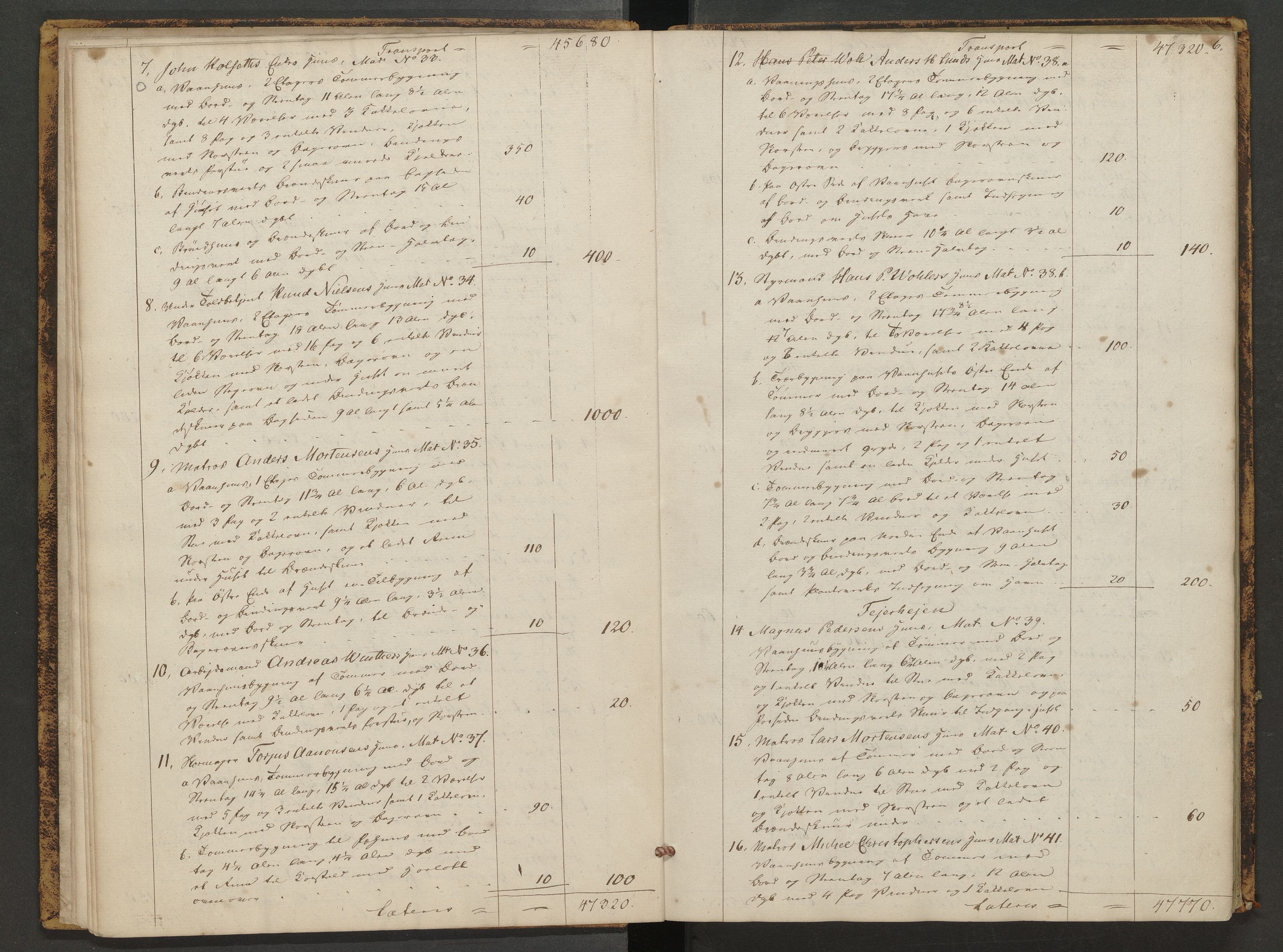 Norges Brannkasse Arendal, AV/SAK-2241-0002/F/Fa/L0017: Branntakstprotokoll nr. 14, 1837-1845