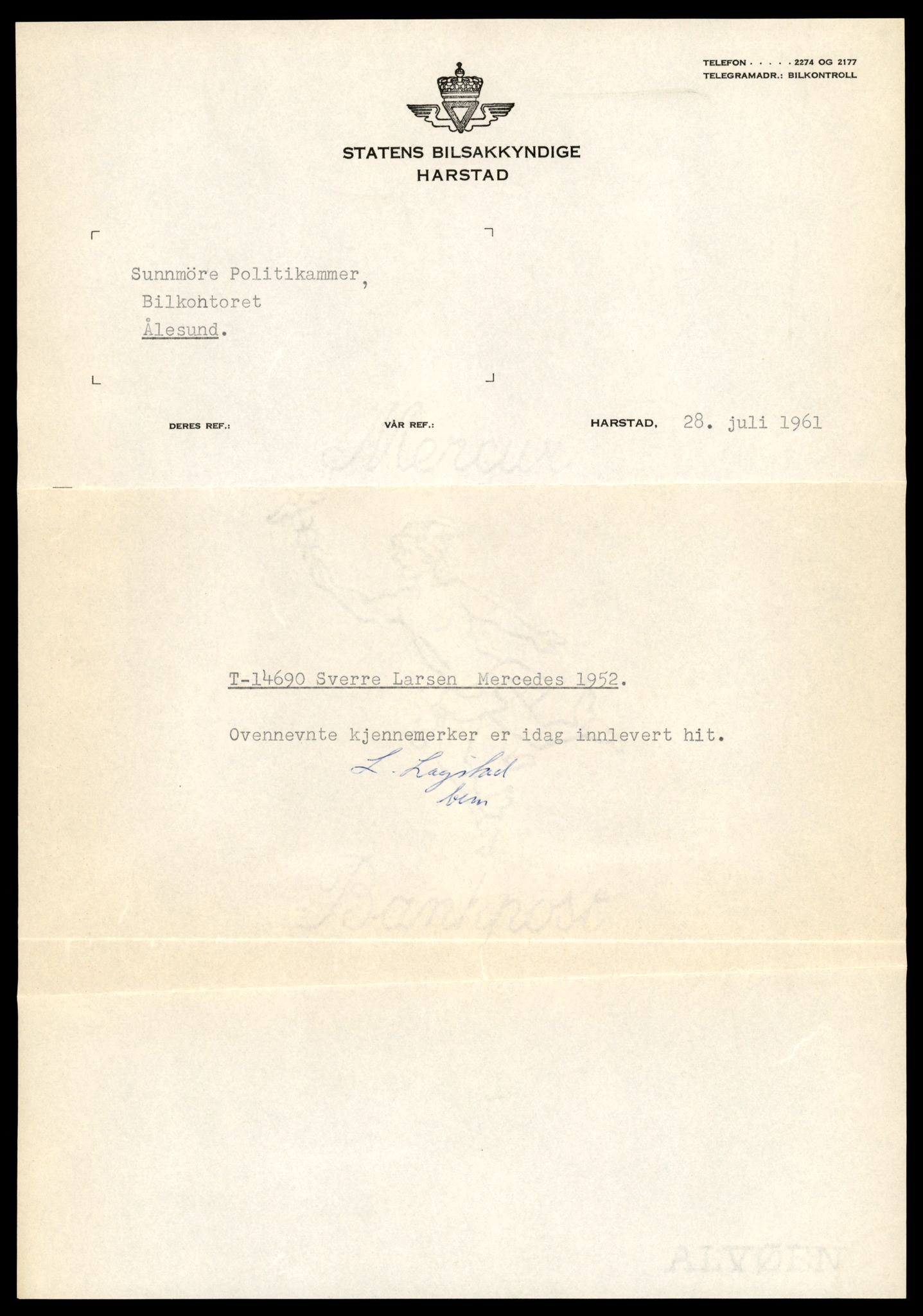 Møre og Romsdal vegkontor - Ålesund trafikkstasjon, AV/SAT-A-4099/F/Fe/L0047: Registreringskort for kjøretøy T 14580 - T 14720, 1927-1998, p. 2561