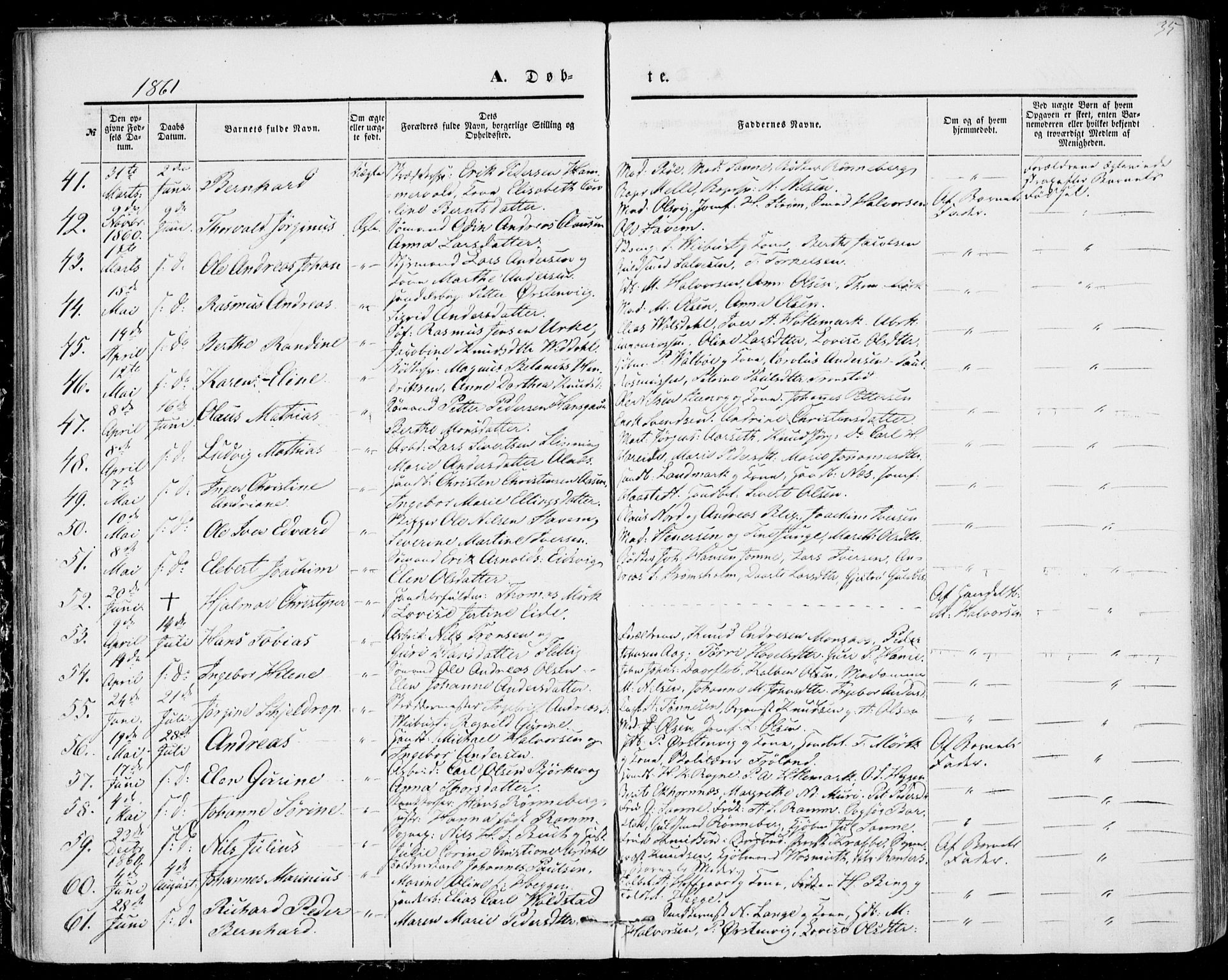 Ministerialprotokoller, klokkerbøker og fødselsregistre - Møre og Romsdal, AV/SAT-A-1454/529/L0451: Parish register (official) no. 529A01, 1855-1863, p. 35