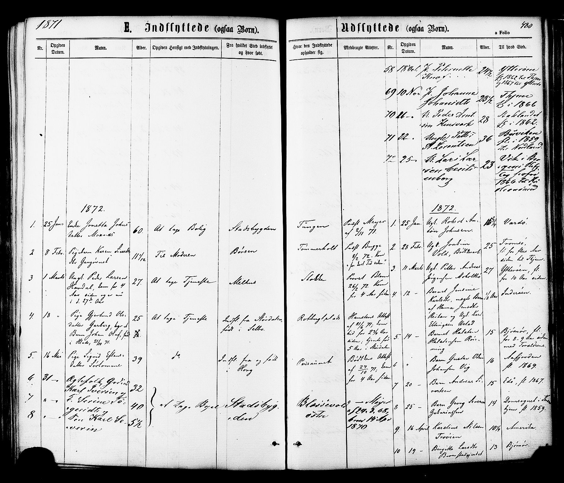 Ministerialprotokoller, klokkerbøker og fødselsregistre - Sør-Trøndelag, SAT/A-1456/606/L0293: Parish register (official) no. 606A08, 1866-1877, p. 480