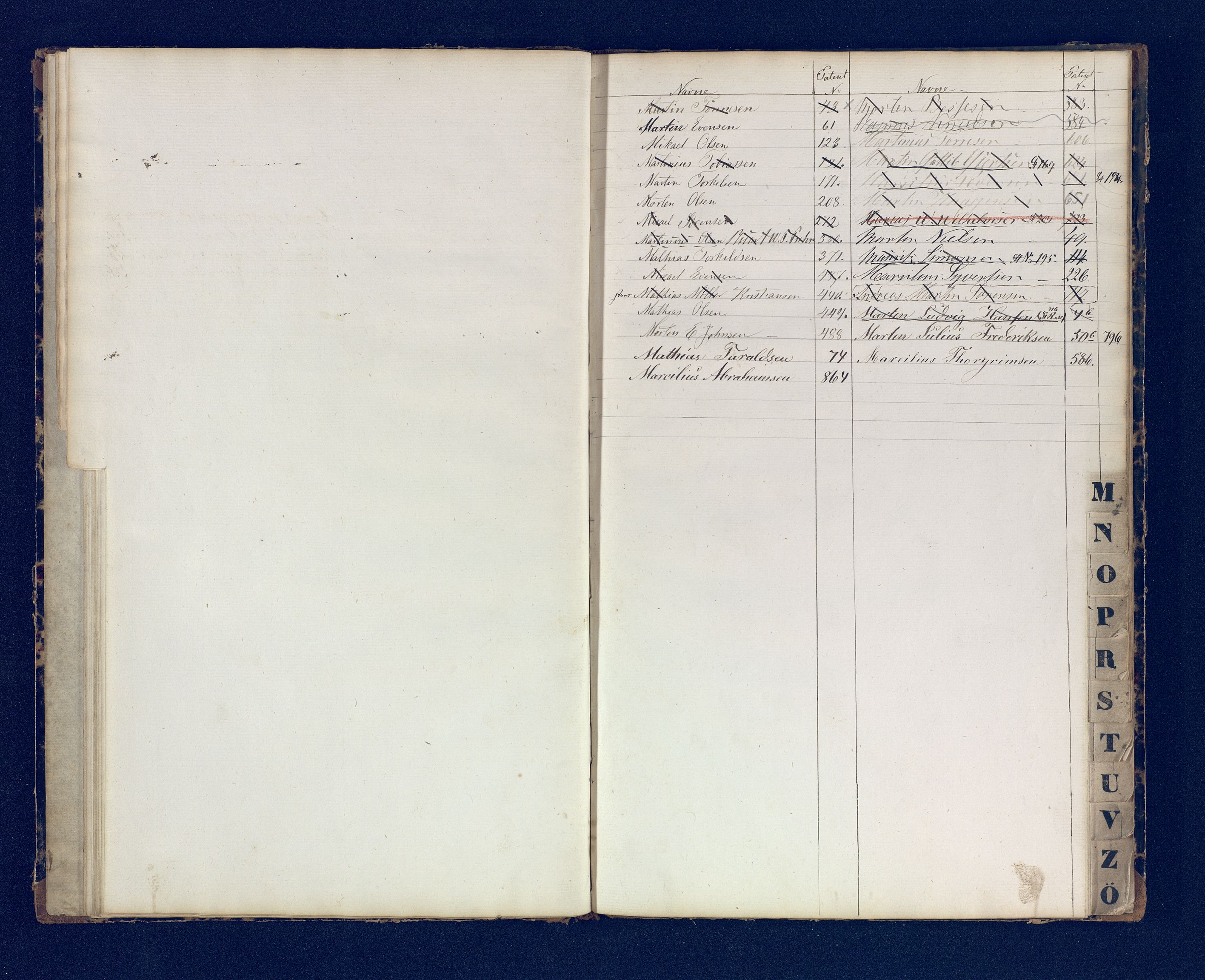 Mandal mønstringskrets, SAK/2031-0016/F/Fb/L0017/0001: Register til annontasjonsrulle og hovedrulle, Y-37 / Register til hovedrulle Y-19 (2 stykker), 1860-1866, p. 69