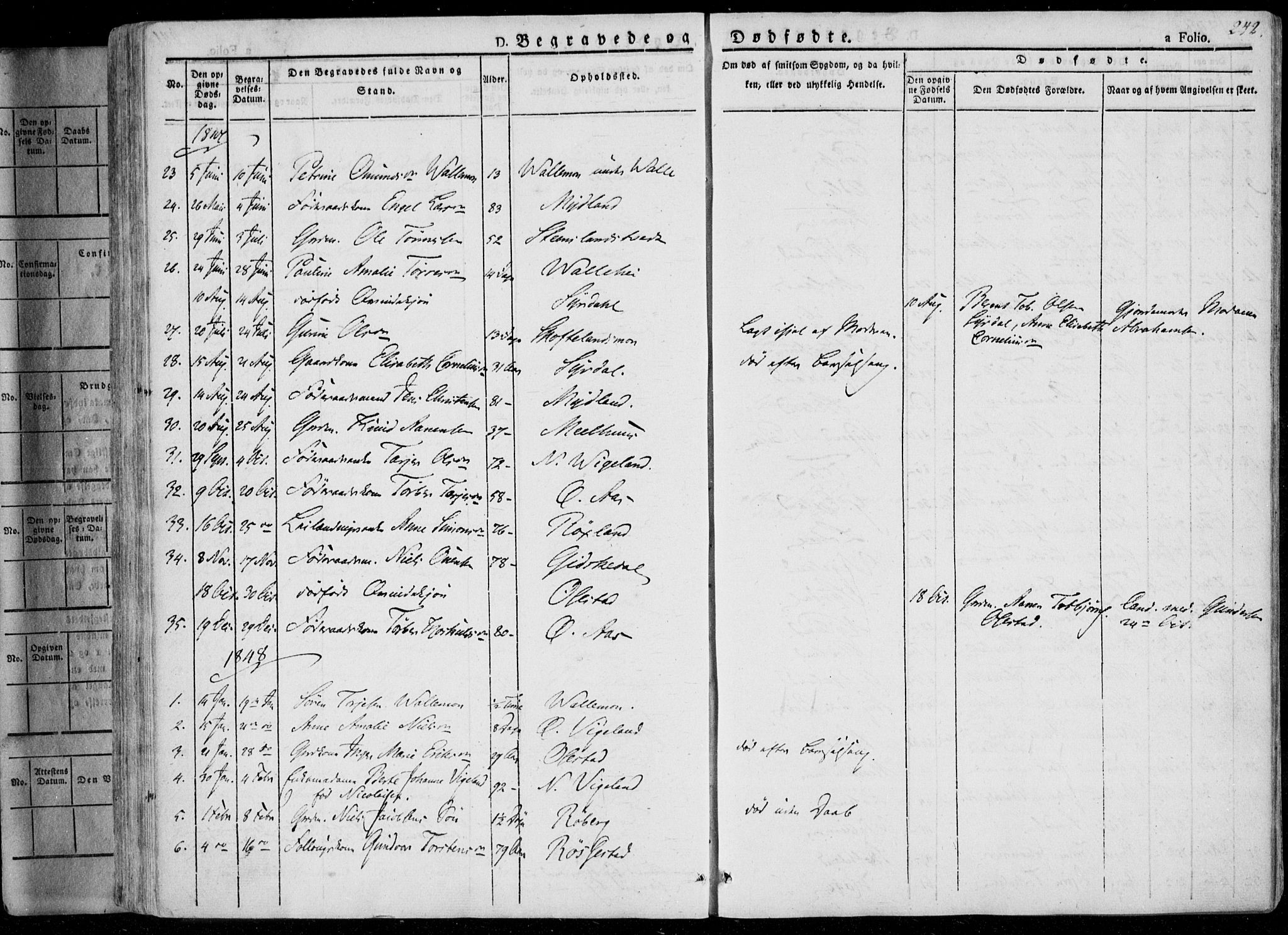 Sør-Audnedal sokneprestkontor, SAK/1111-0039/F/Fa/Fab/L0006: Parish register (official) no. A 6, 1829-1855, p. 242
